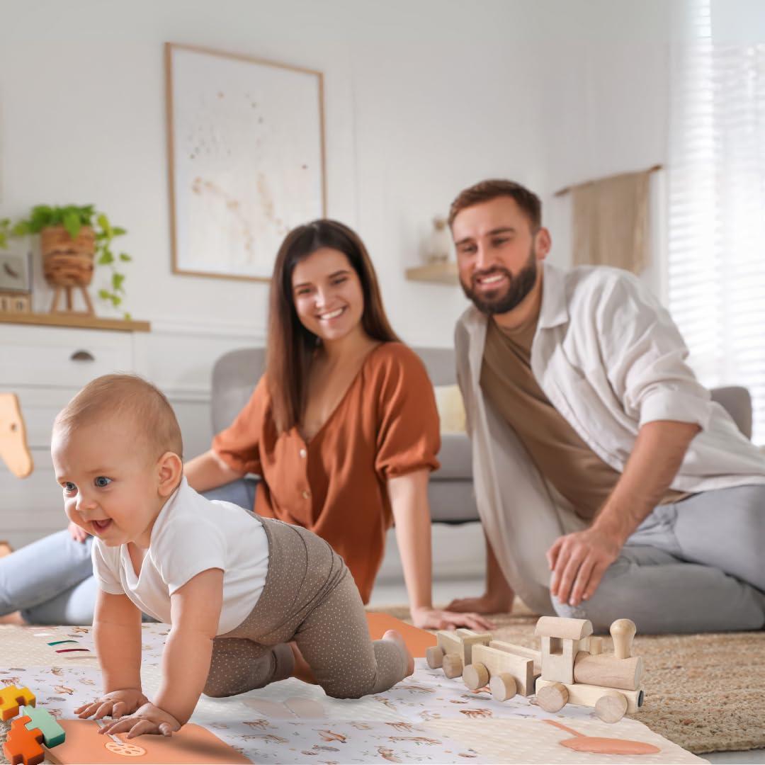 Alfombra de Juego para Bebés LILDUO 109x109 cm Acolchada