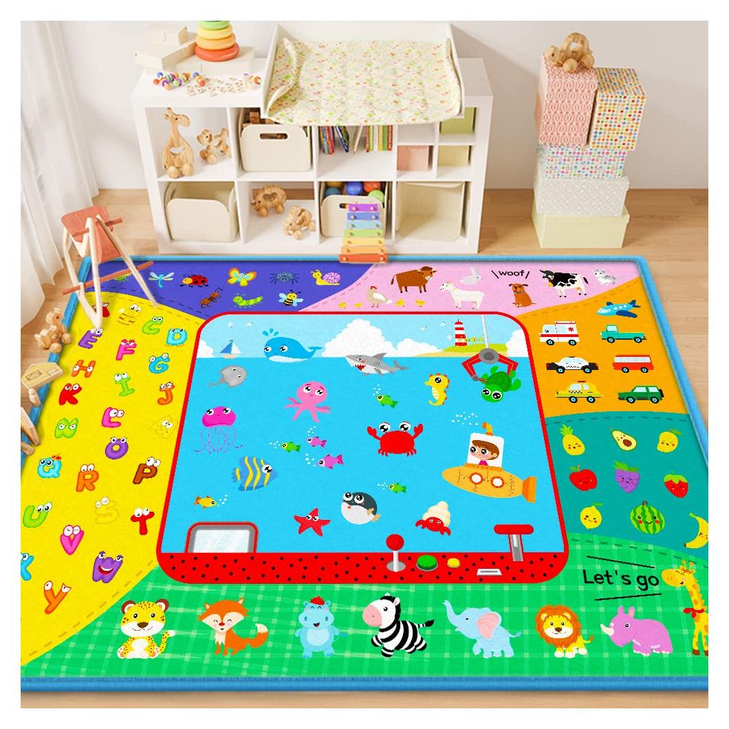 Alfombra de Juego Plegable de Algodón para Bebés 147x112cm