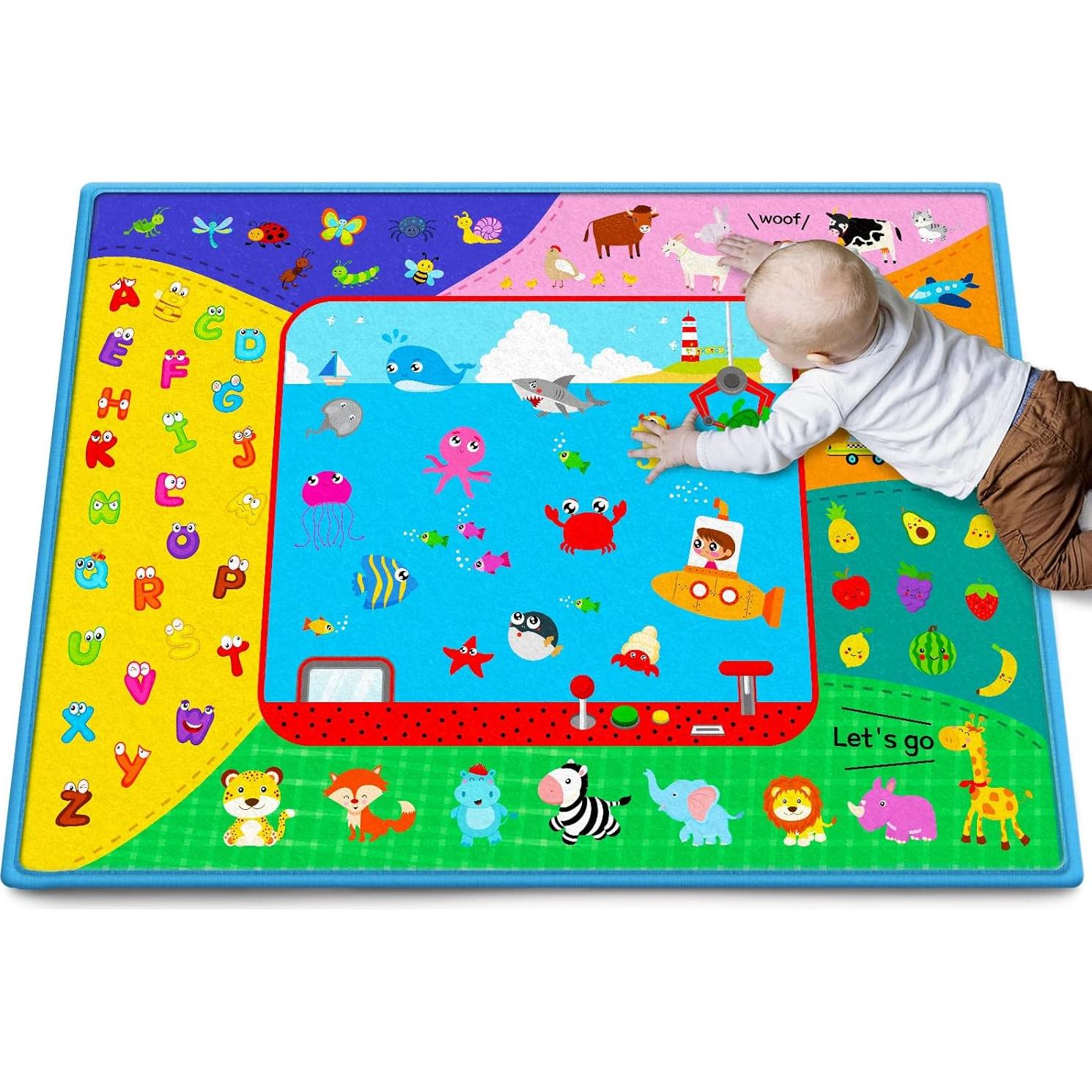 Alfombra de Juego Plegable de Algodón para Bebés 147x112cm
