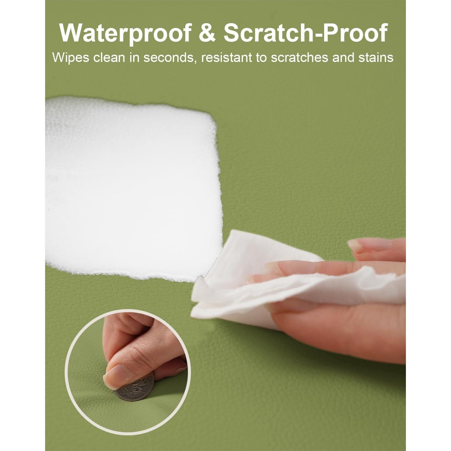 Alfombra de Juego para Bebés ANHUI - Cuero Vegano Verde, Impermeable