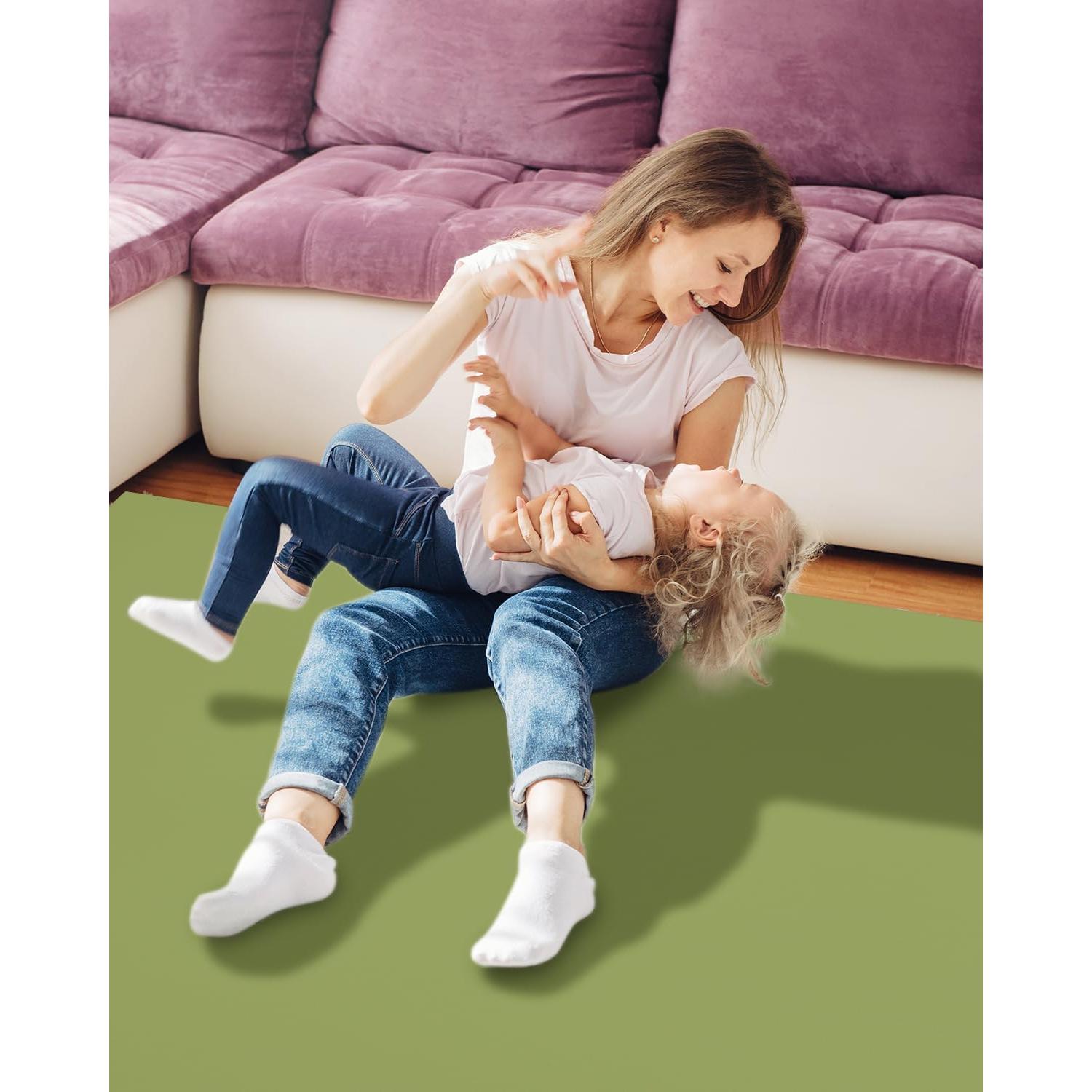 Alfombra de Juego para Bebés ANHUI - Cuero Vegano Verde, Impermeable