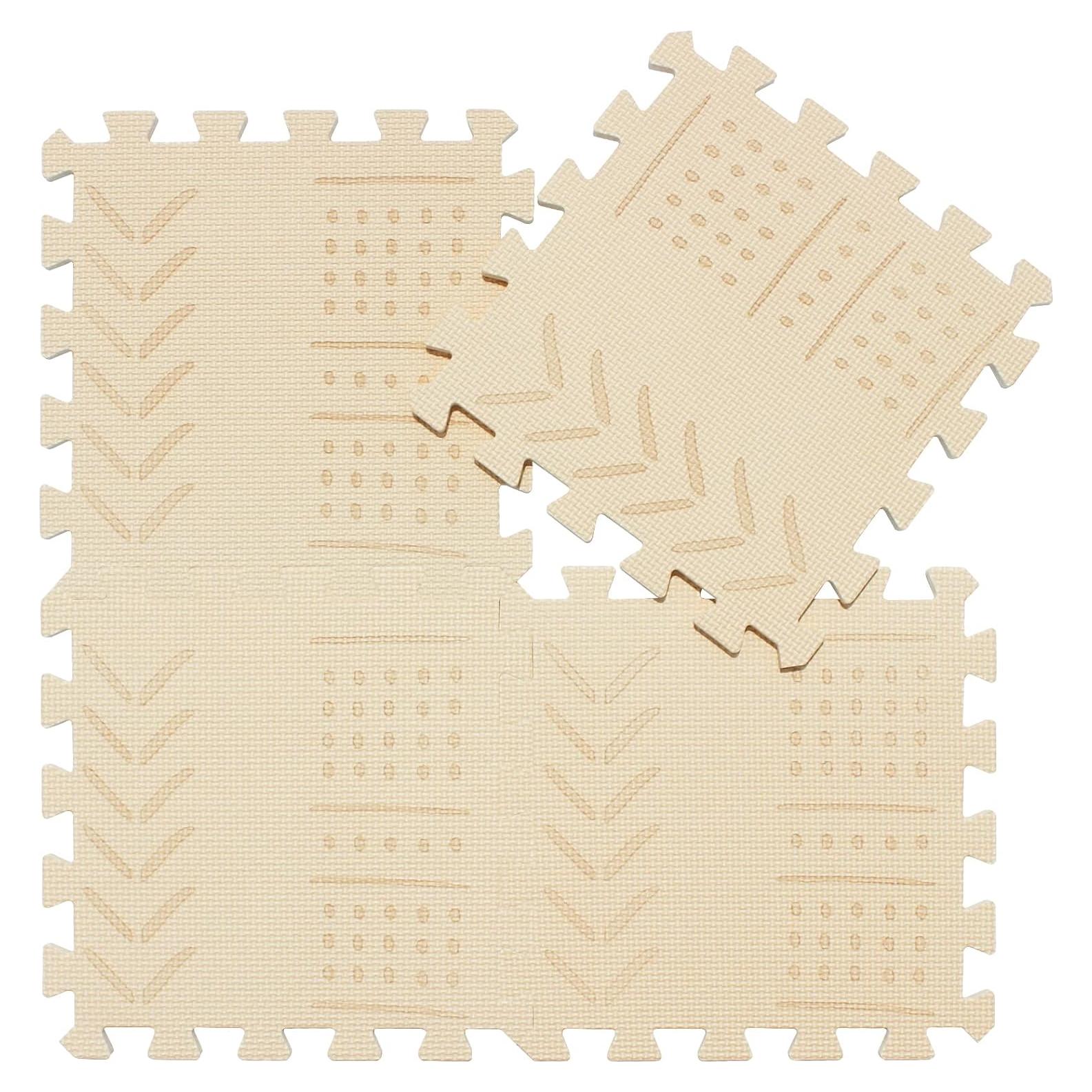 Alfombra de Juego Interconectable qqpp EVA 18 Azulejos Beige
