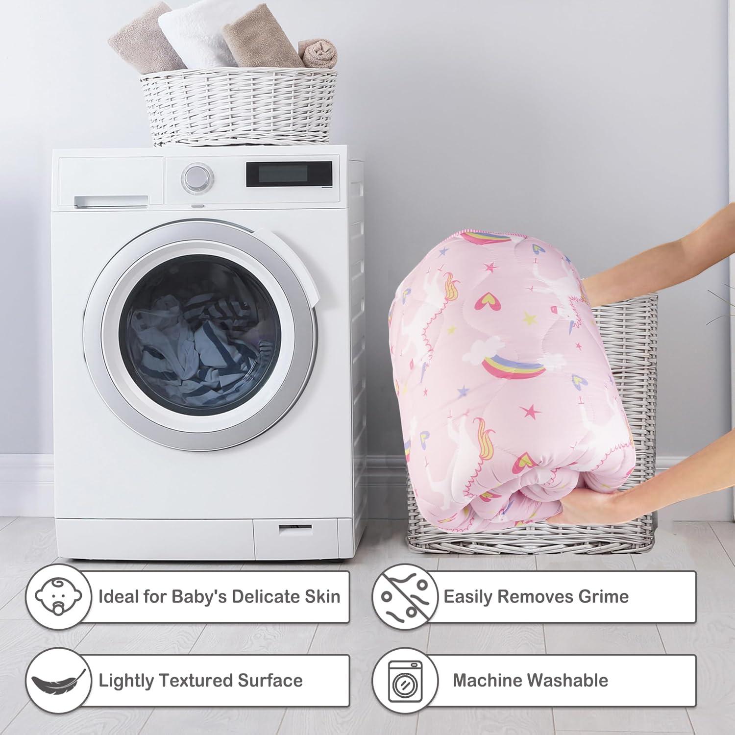 Alfombra de Juego Viviland 127x127 cm Antideslizante Unicornio Rosa