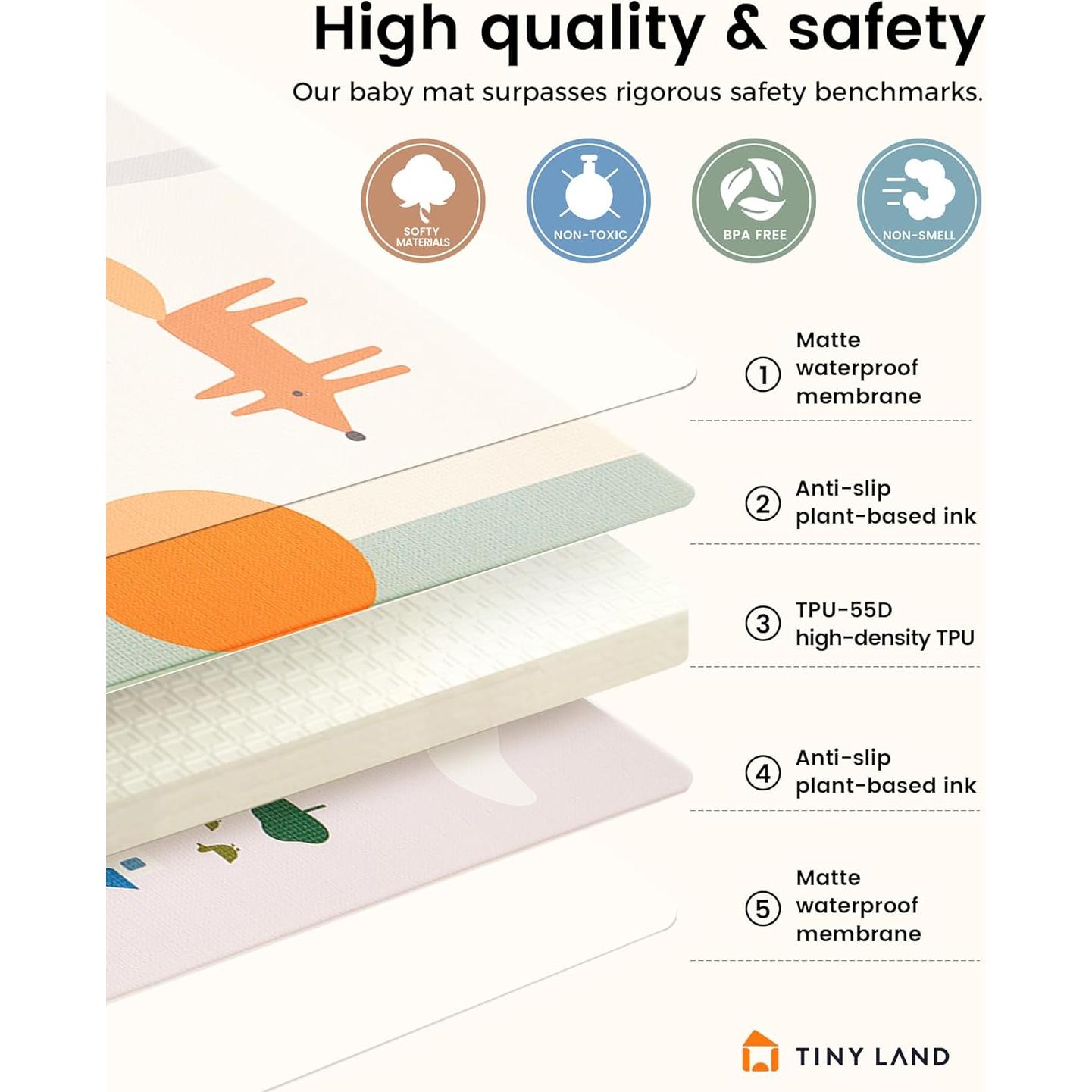 Alfombra de Gateo Reversible Tiny Land 198x140 cm Impermeable