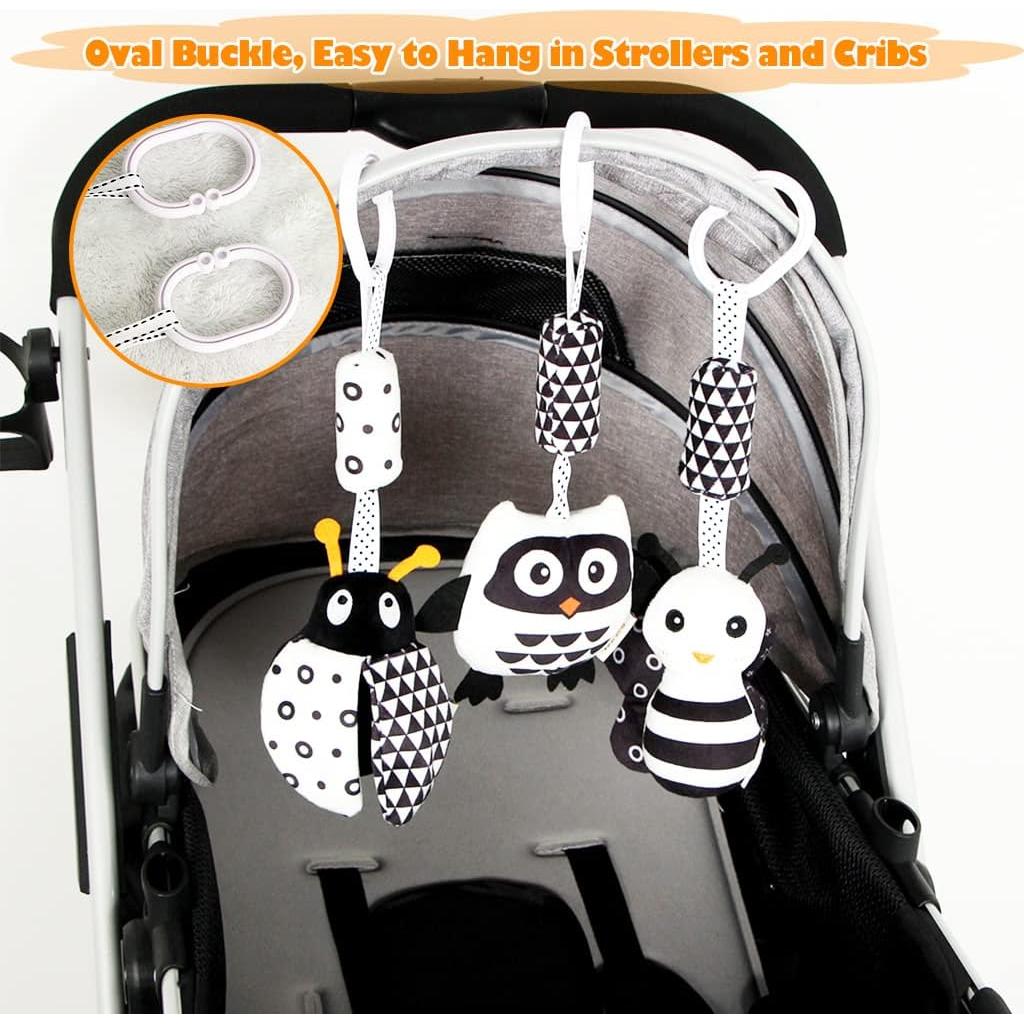 Juguetes Colgantes para Bebés KAKIBLIN - 3 Piezas Alto Contraste