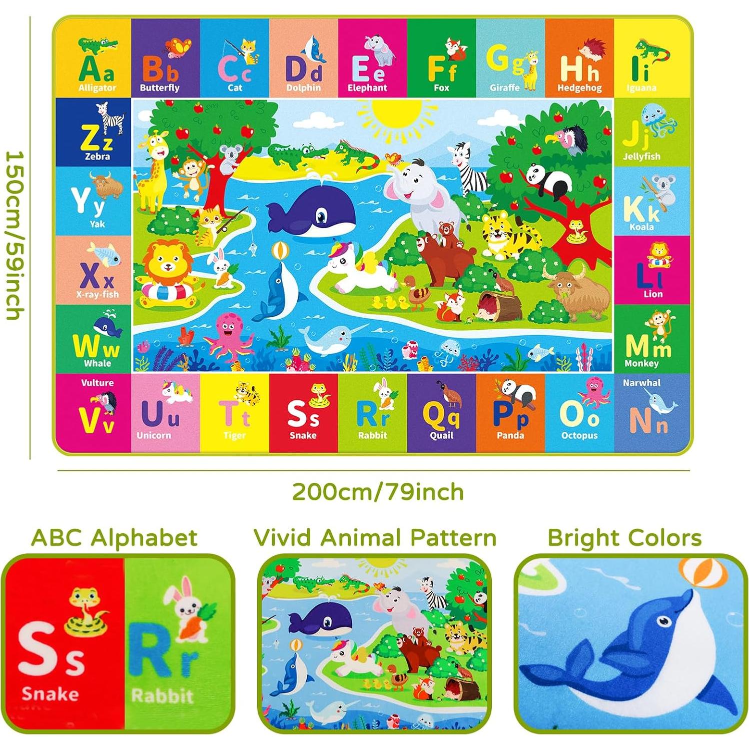 Alfombra de Juego Plegable AKASISRUG 200x150 cm Animales