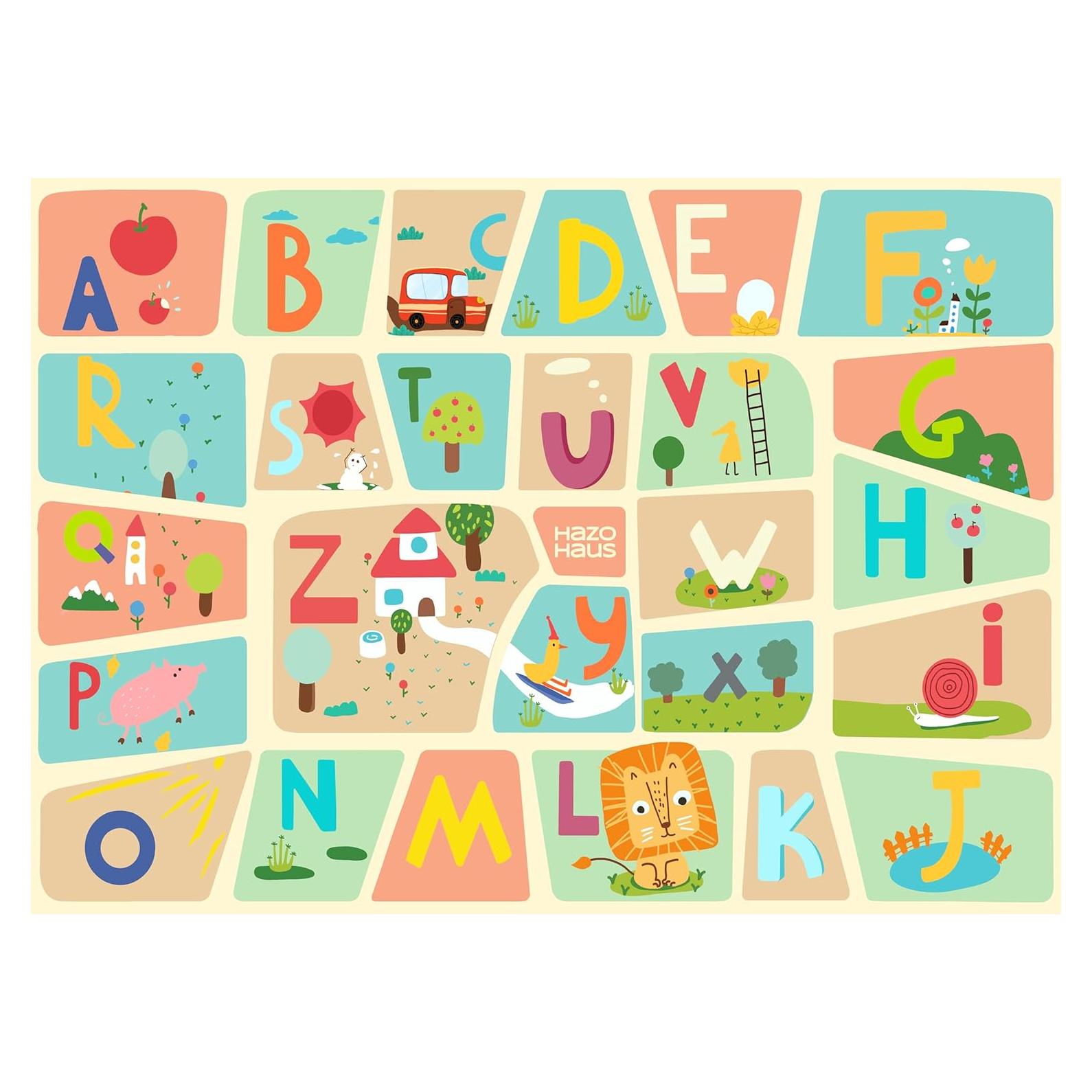 Alfombra Educativa Hazo Haus 5x7 Mapa del Alfabeto para Niños