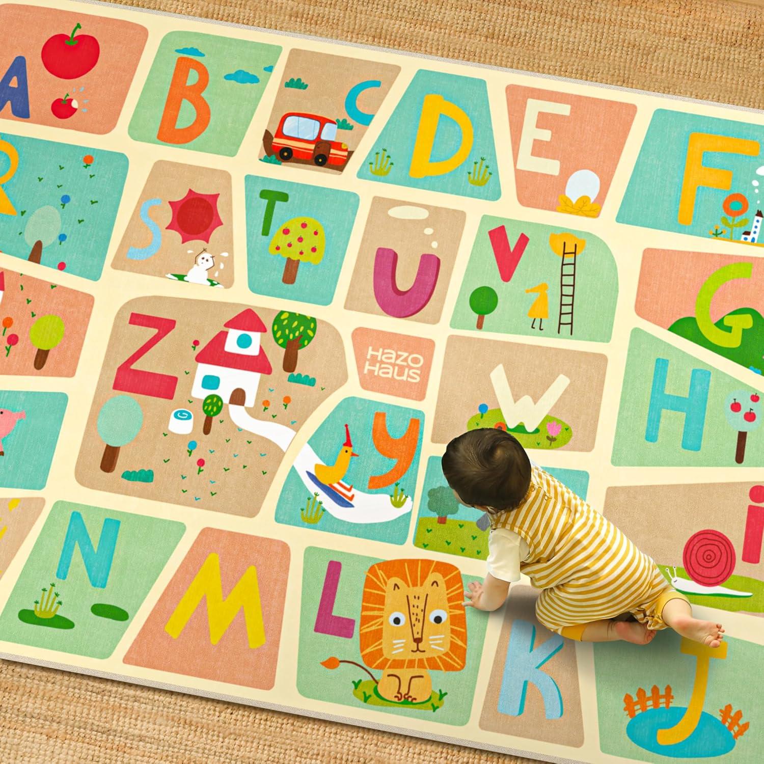 Alfombra Educativa Hazo Haus 5x7 Mapa del Alfabeto para Niños