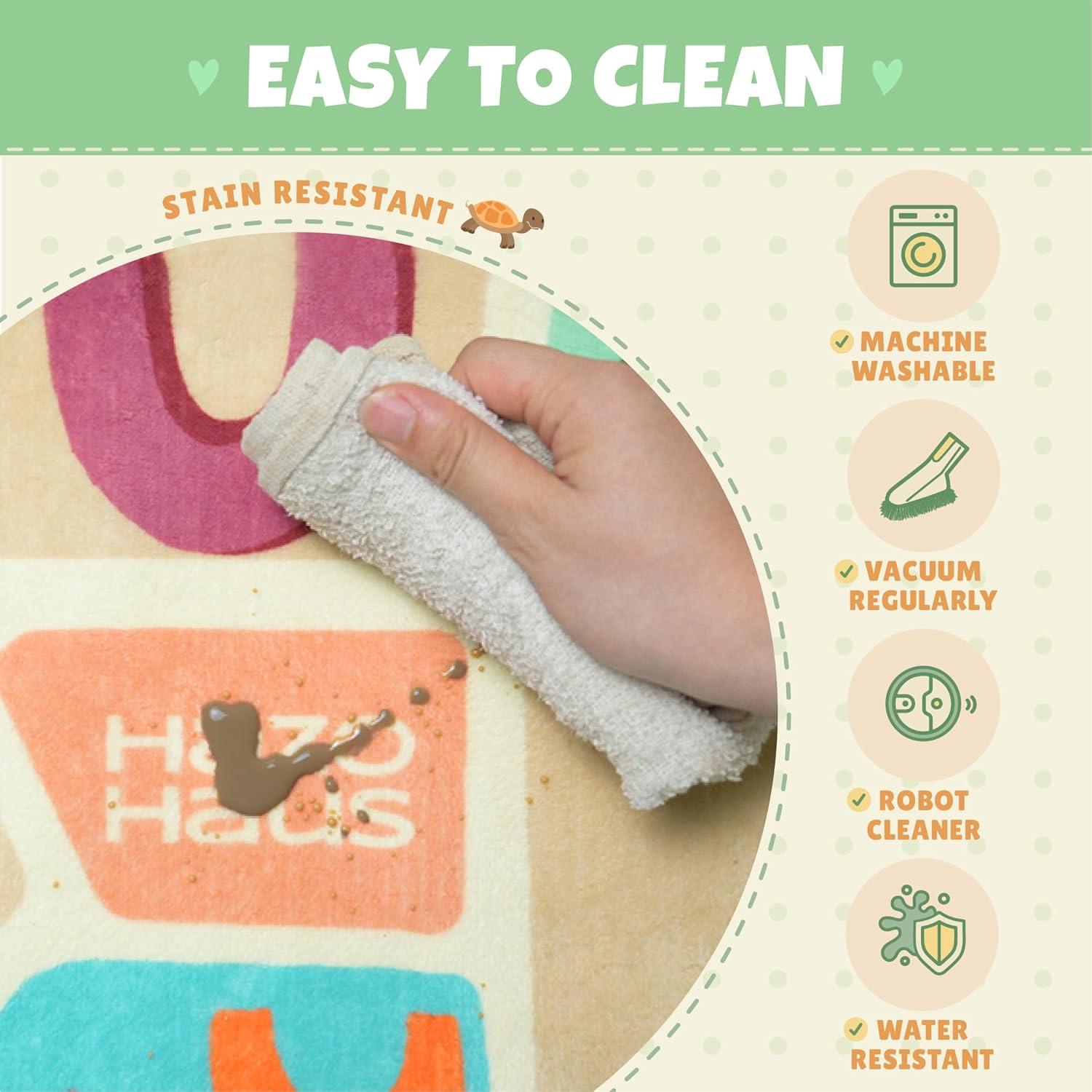 Alfombra Educativa Hazo Haus 5x7 Mapa del Alfabeto para Niños