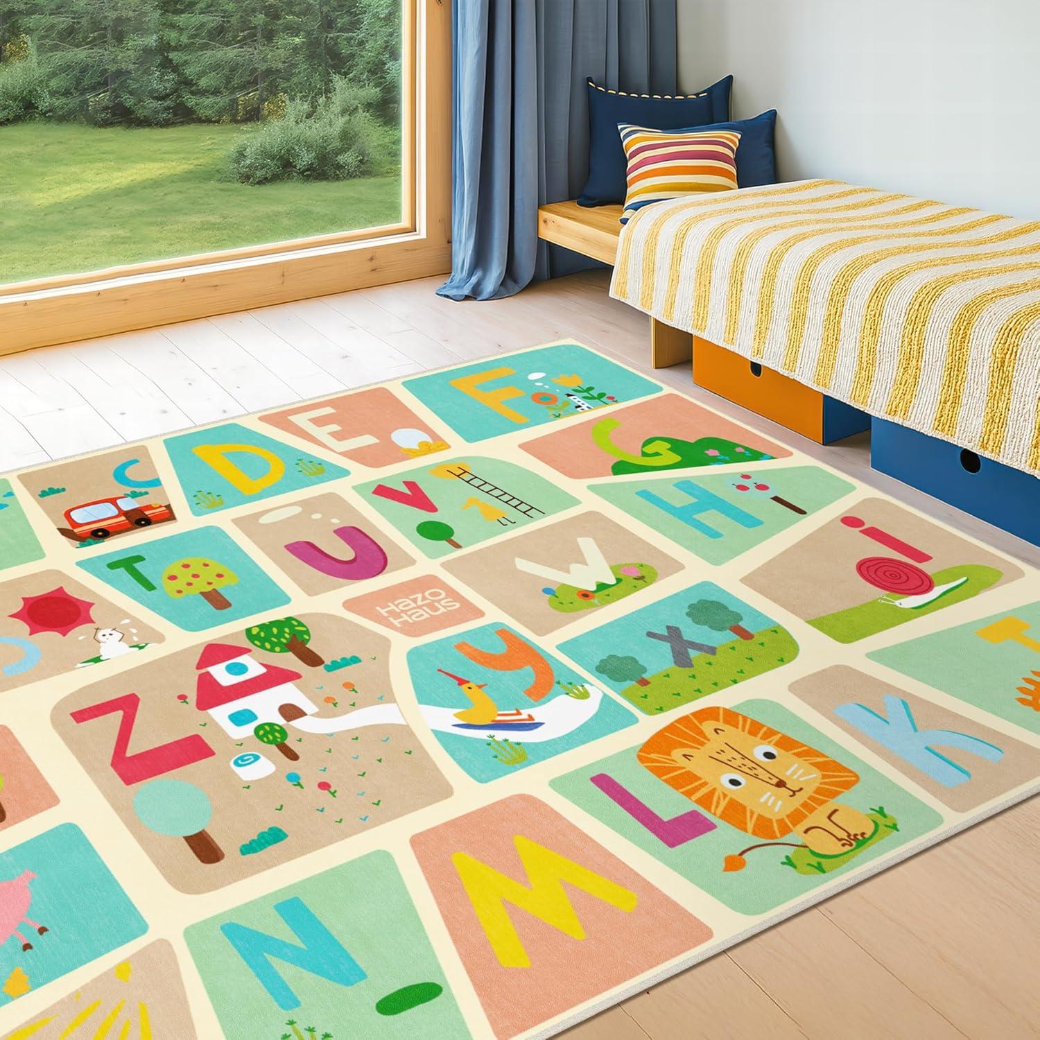 Alfombra Educativa Hazo Haus 5x7 Mapa del Alfabeto para Niños