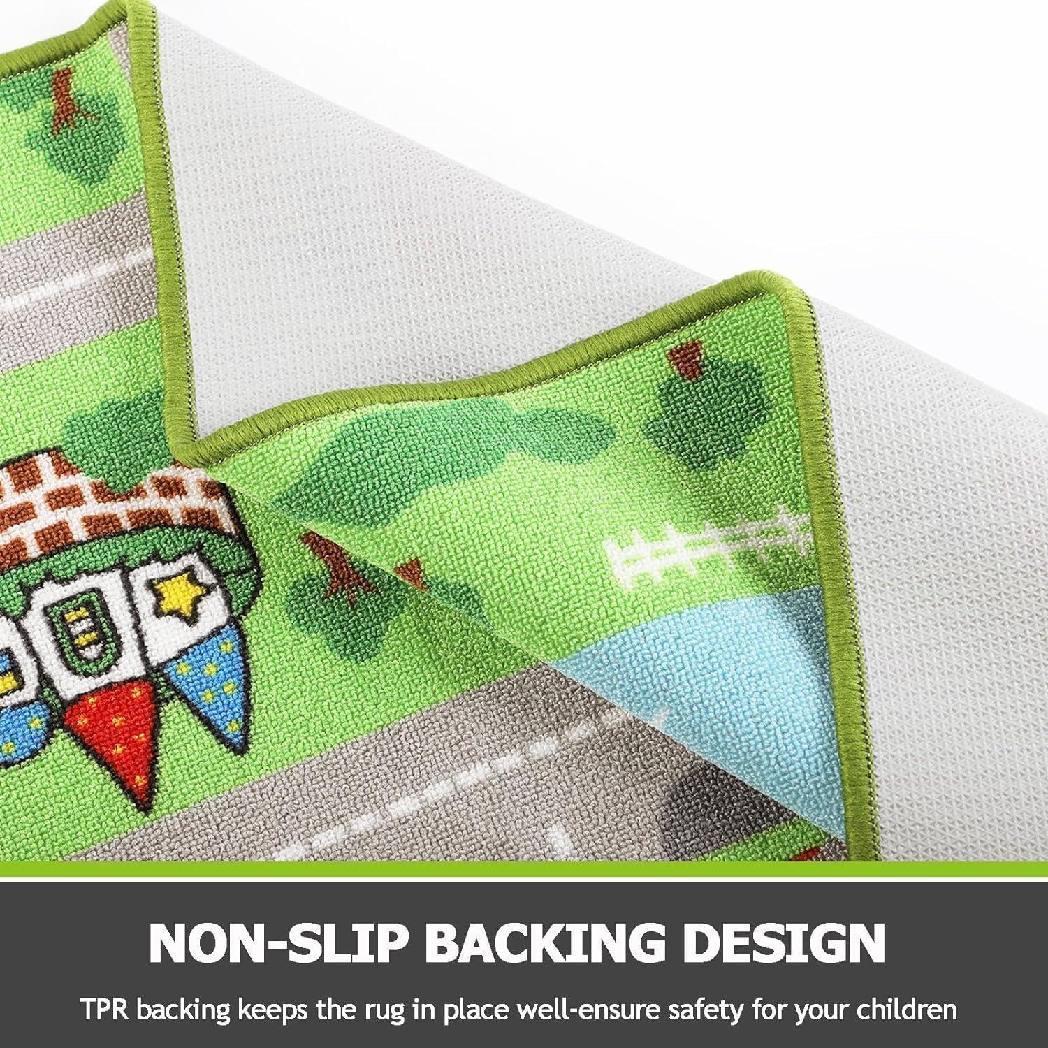 Alfombra Infantil HUAHOO 81x119 cm Alfabeto Animales Antideslizante