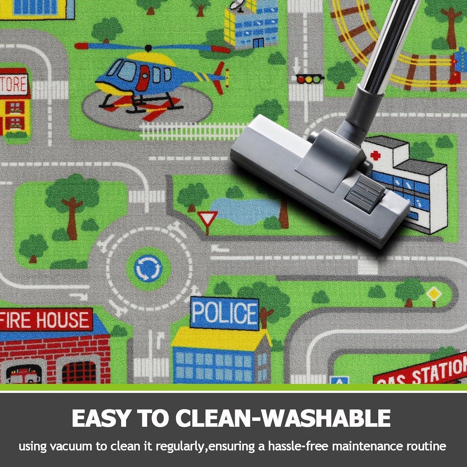 Alfombra Infantil HUAHOO 81x119 cm Alfabeto Animales Antideslizante