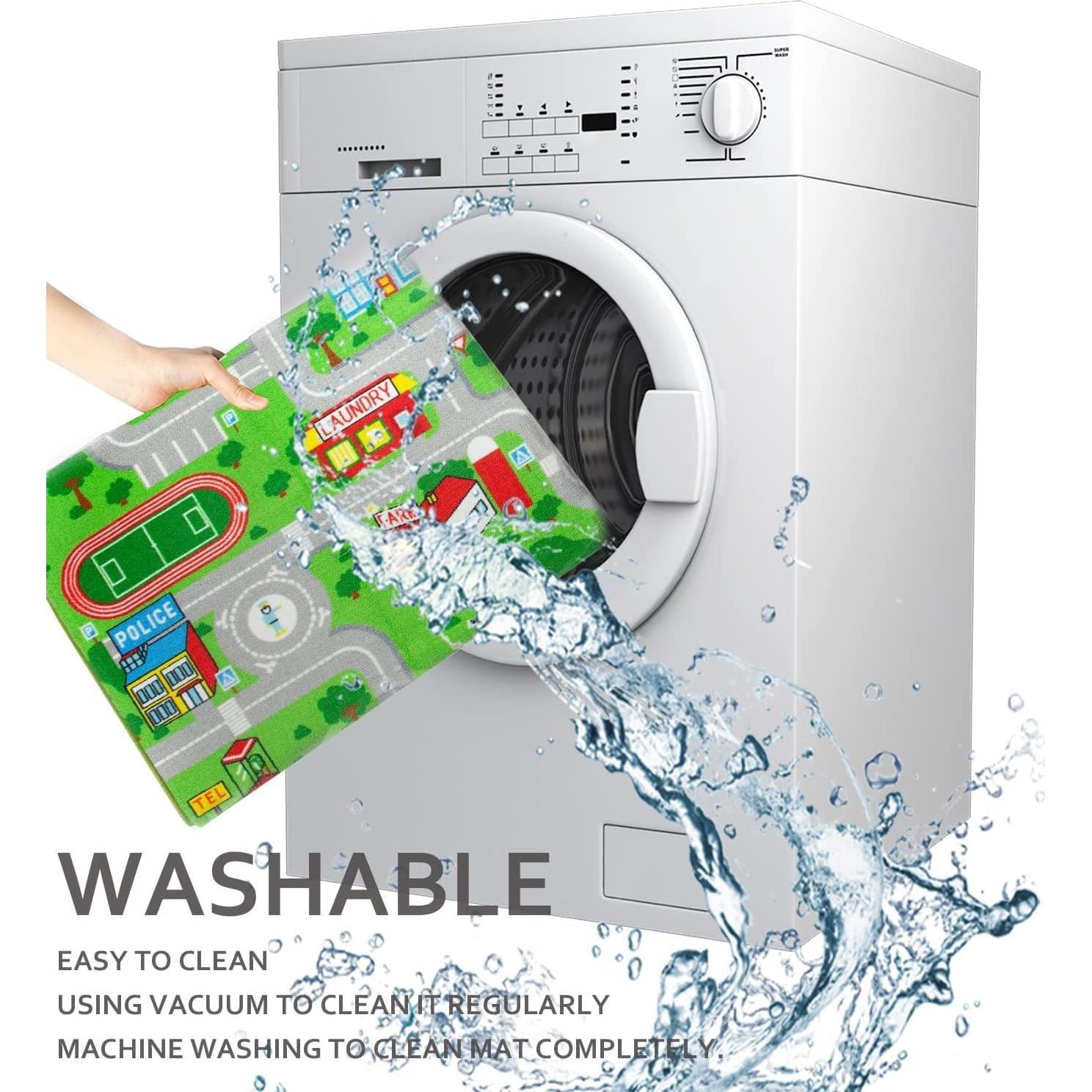 Alfombra Infantil HUAHOO 81x119 cm Alfabeto Animales Antideslizante