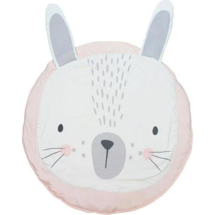 Alfombra de Juego Redonda Poowe Conejo Rosa 85 cm Algodón