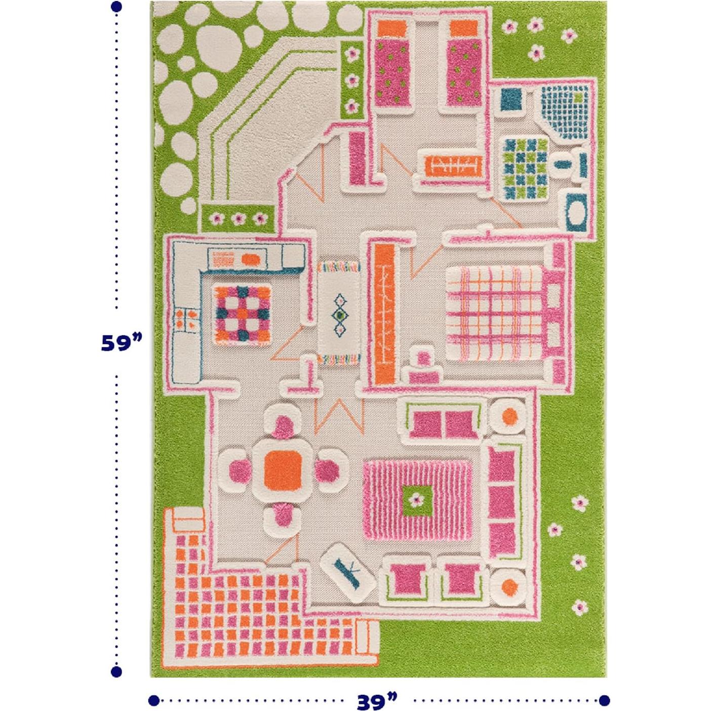 Alfombra de Juego 3D IVI Verde 1x1m Hipoalergénica Resistente