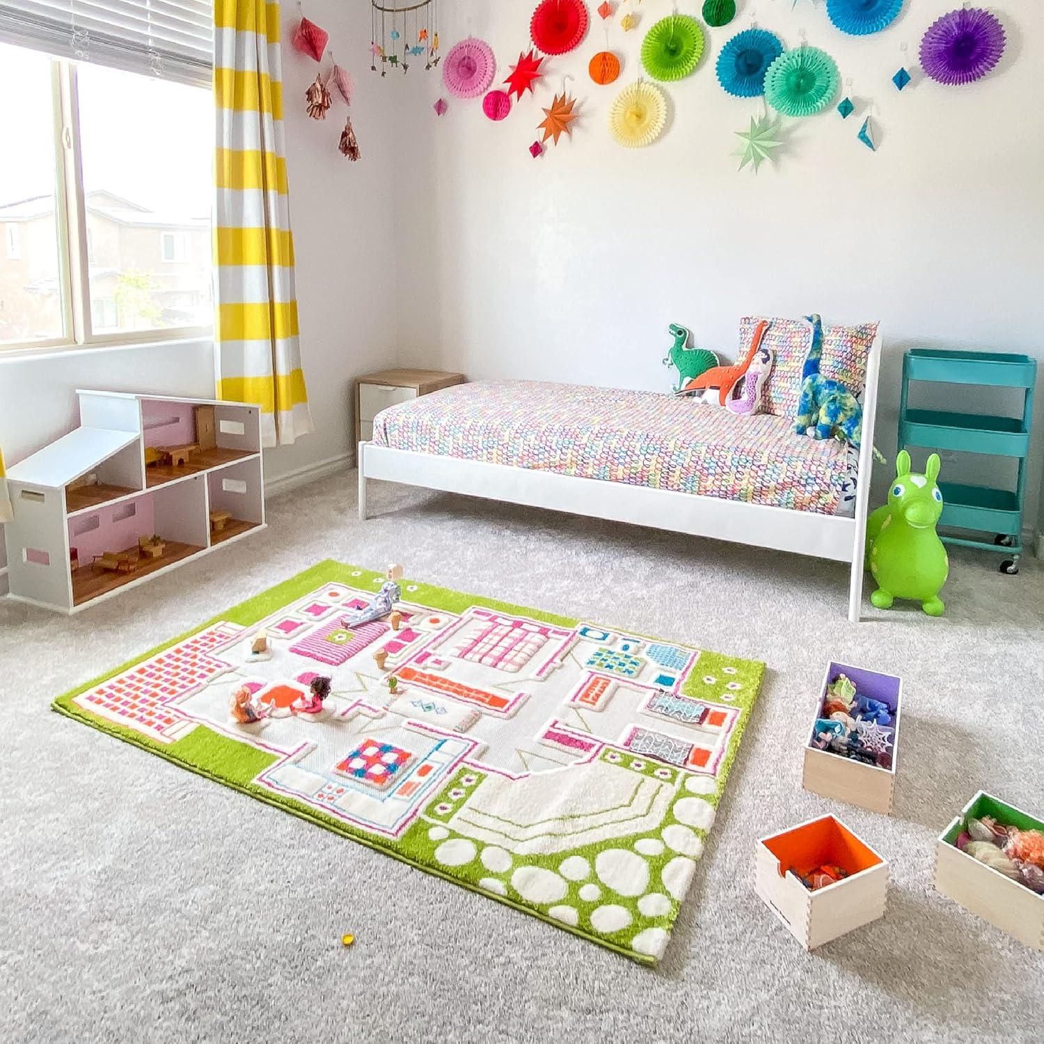 Alfombra de Juego 3D IVI Verde 1x1m Hipoalergénica Resistente