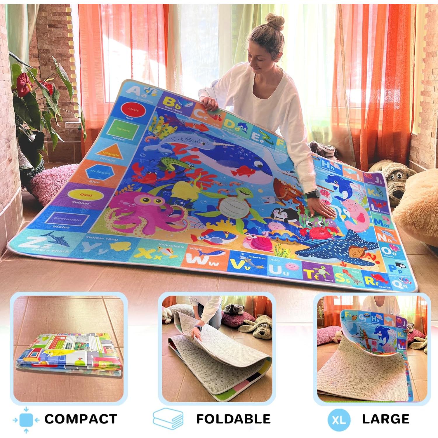 Manta de Juego para Bebés QUOKKA 150x112 cm + Libro Montessori