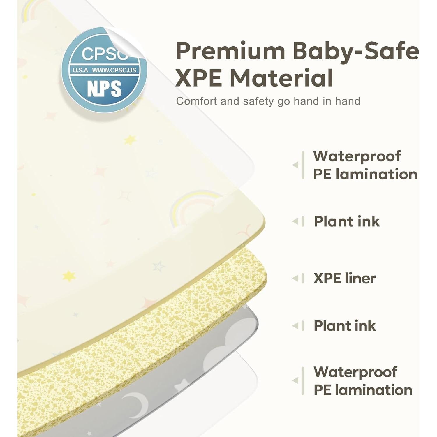 Alfombra de Juego Plegable Reversible XPE 200x180cm Arcoíris