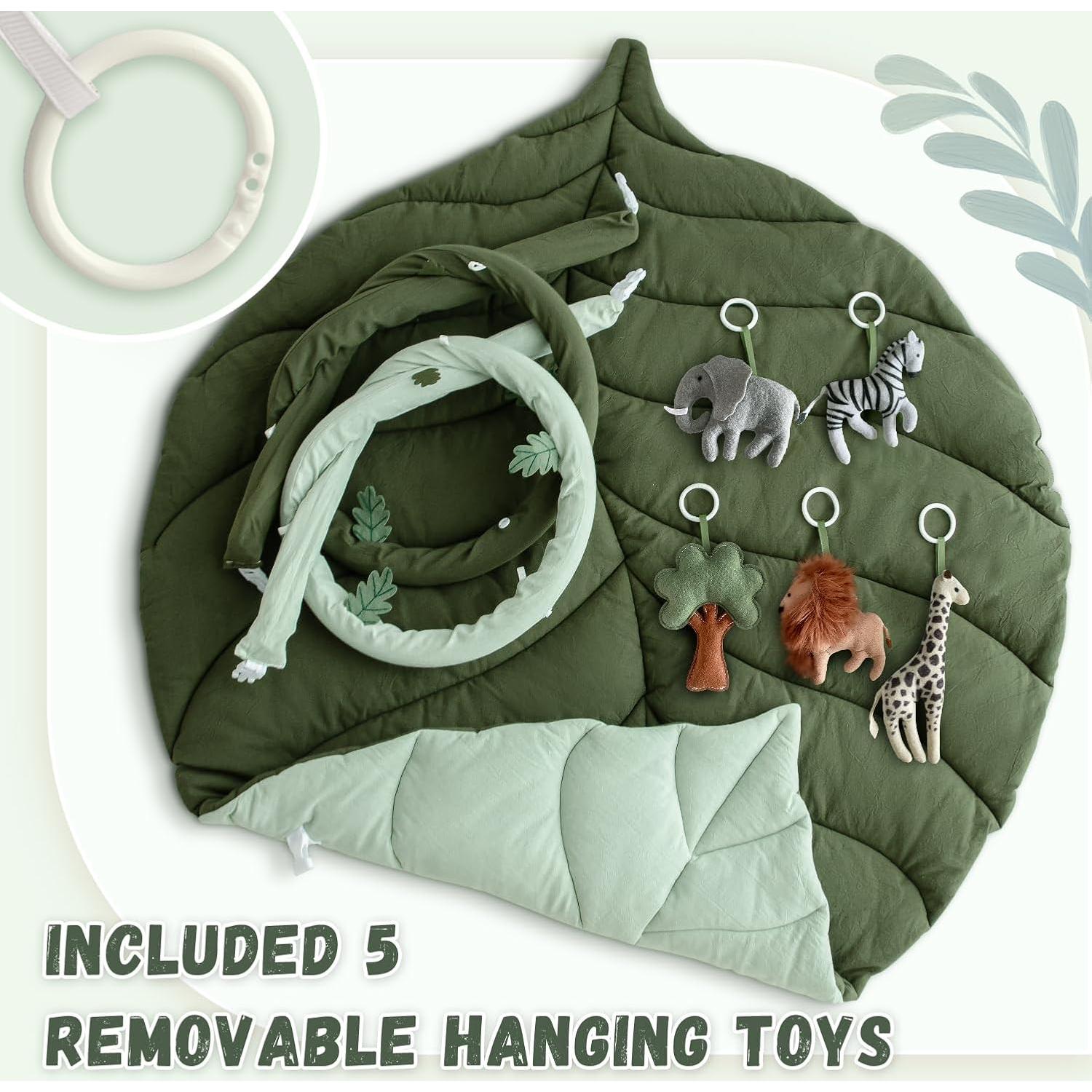 Gimnasio de Juego para Bebés Verde con 6 Juguetes Colgantes