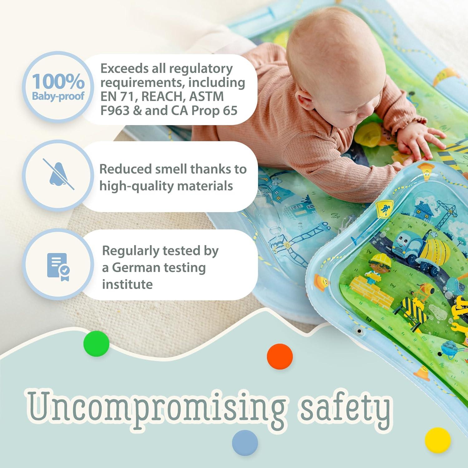 Alfombra de Agua Tummy Time Freudeskind XXL 81x61 cm Segura