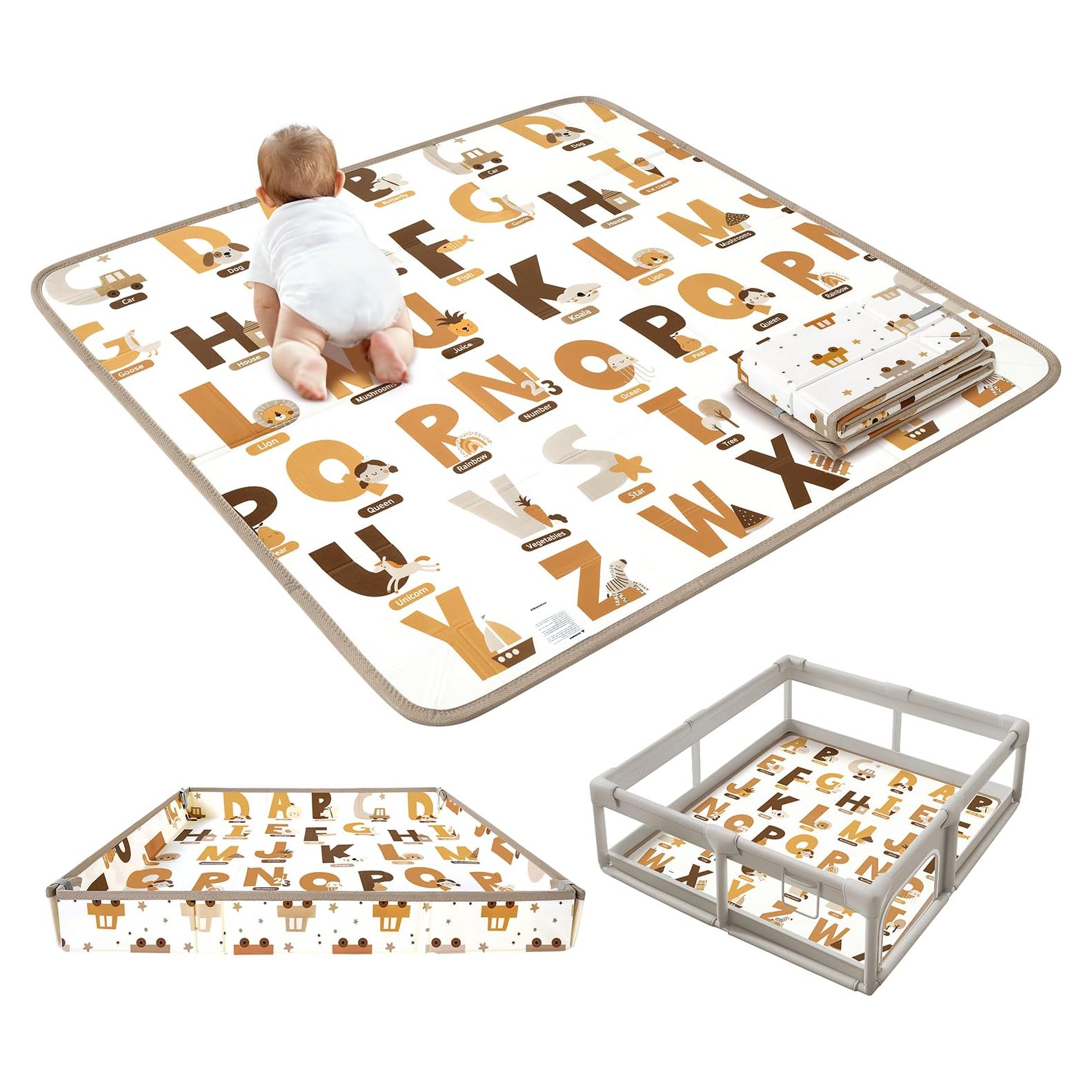 Alfombra de Juego Plegable XPE 127x127 cm para Bebés