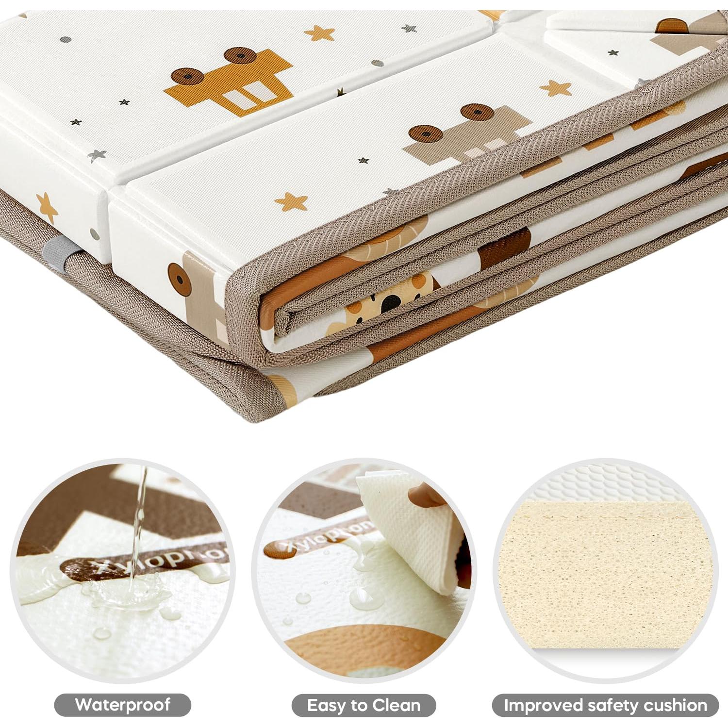 Alfombra de Juego Plegable XPE 127x127 cm para Bebés