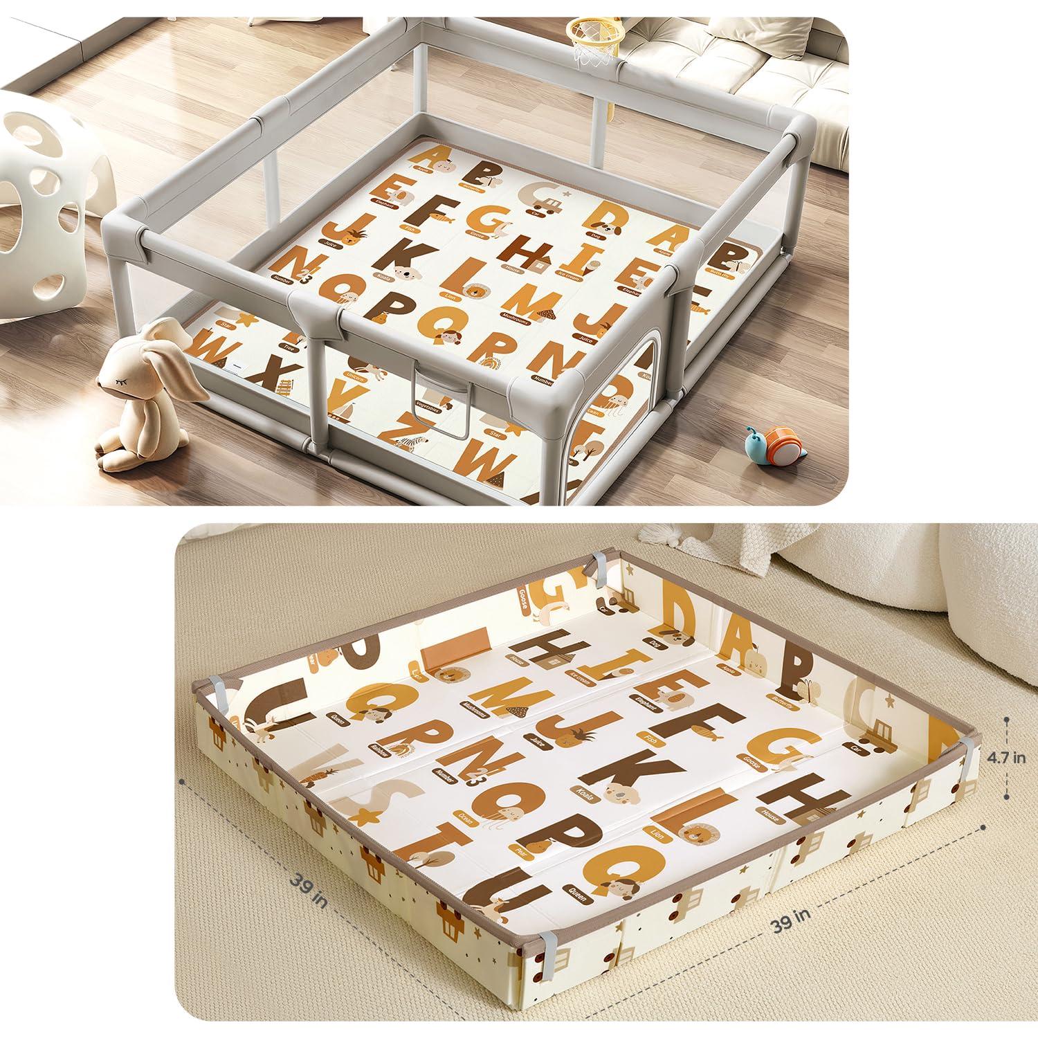 Alfombra de Juego Plegable XPE 127x127 cm para Bebés