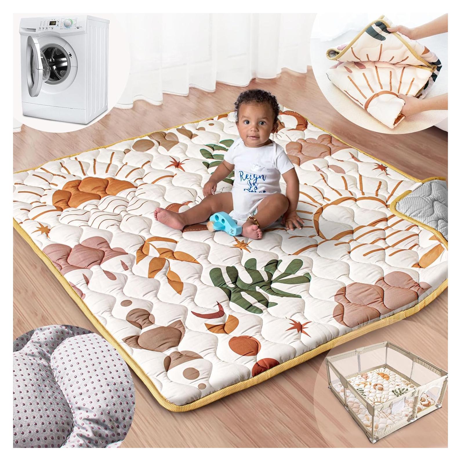 Alfombra de Juego para Bebés Beavtaens 127x127 cm Antideslizante