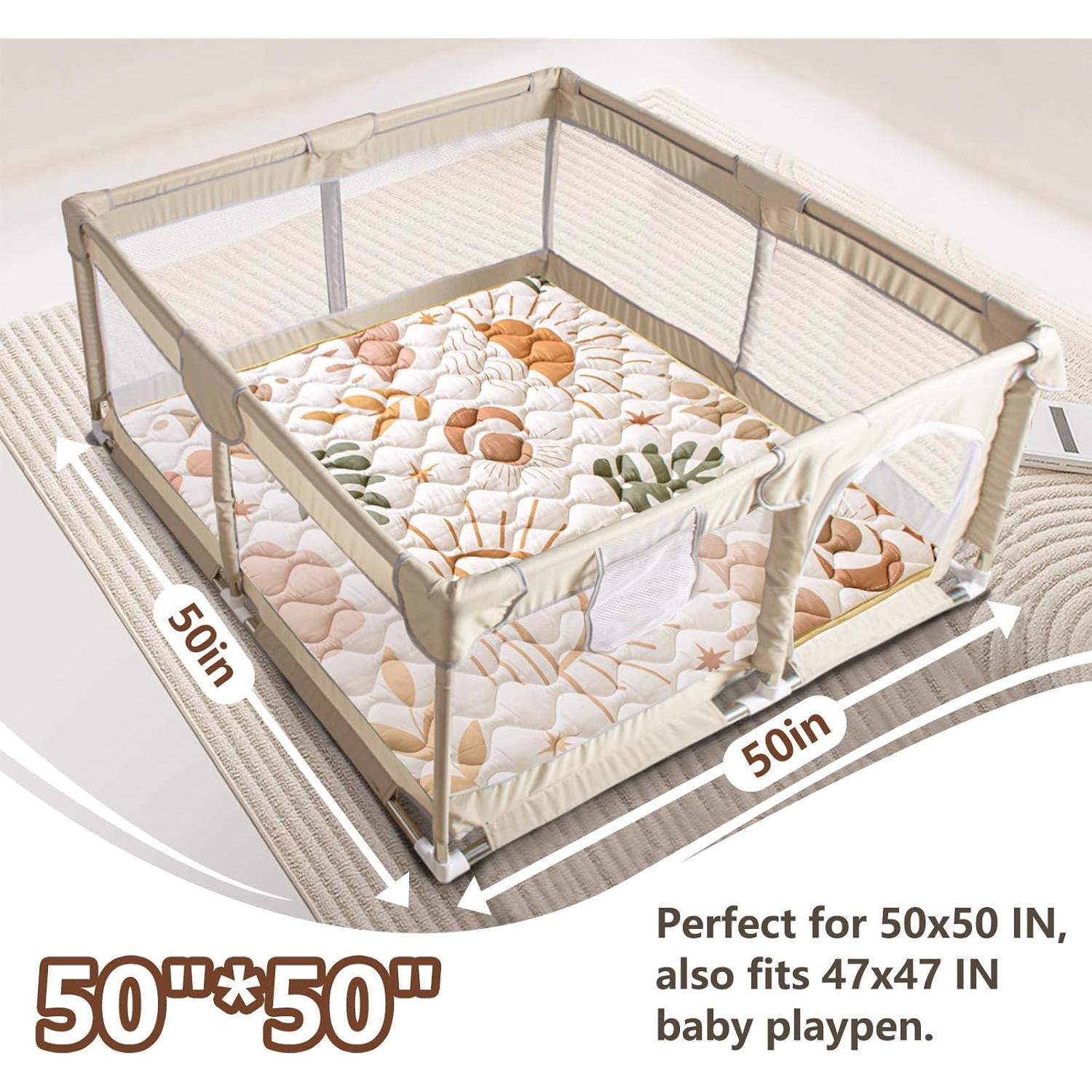 Alfombra de Juego para Bebés Beavtaens 127x127 cm Antideslizante