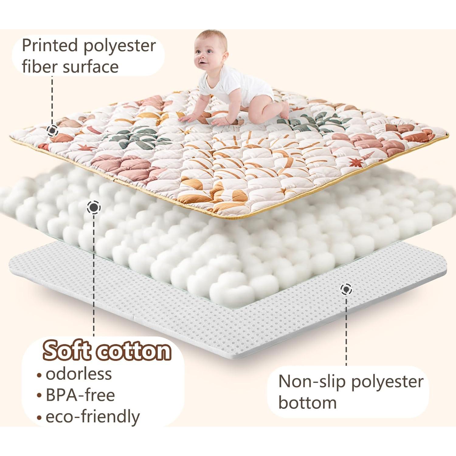 Alfombra de Juego para Bebés Beavtaens 127x127 cm Antideslizante