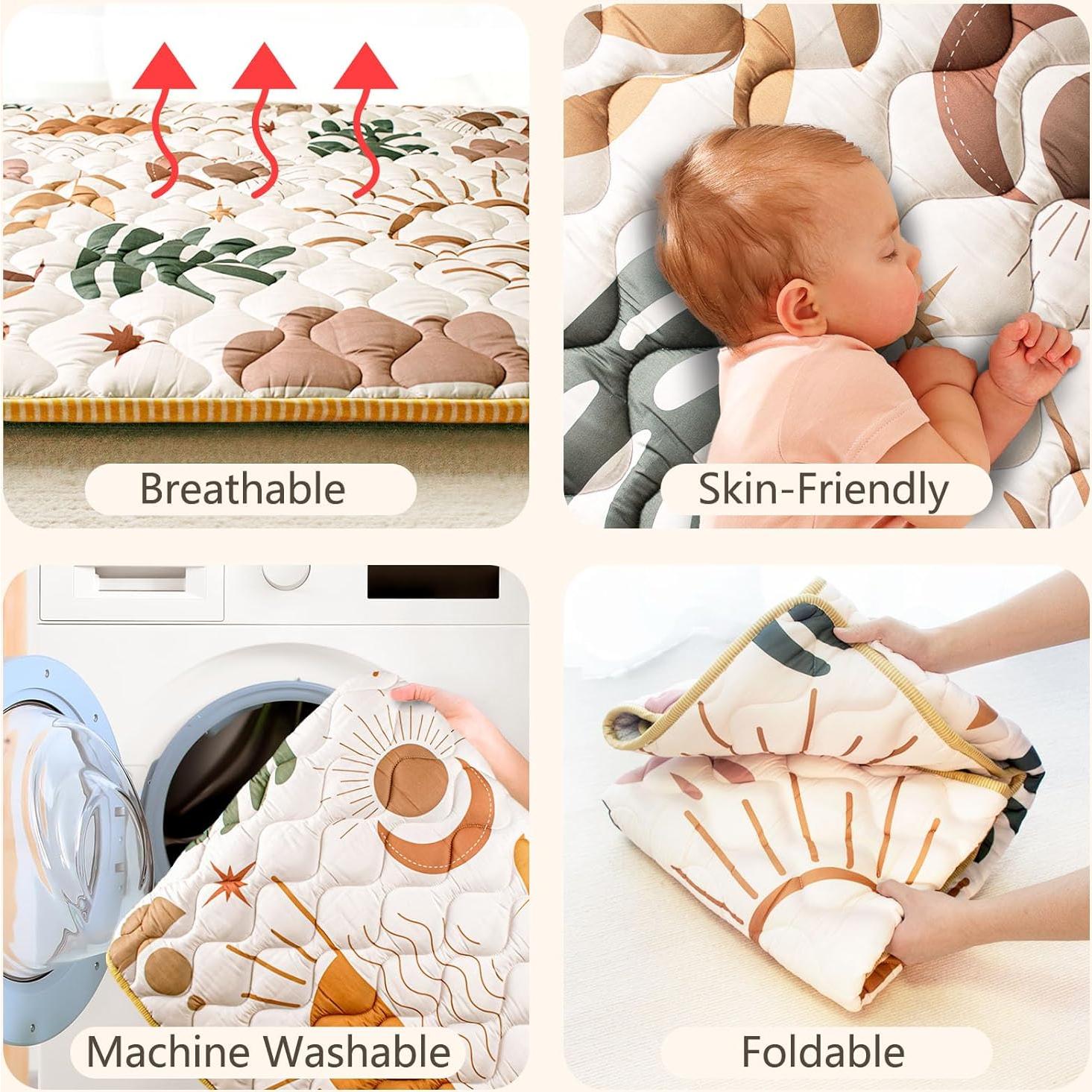 Alfombra de Juego para Bebés Beavtaens 127x127 cm Antideslizante