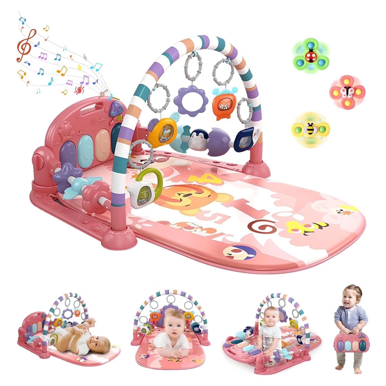 Alfombra de Juego Musical para Bebés GUGUKUKU Rosa 6 en 1