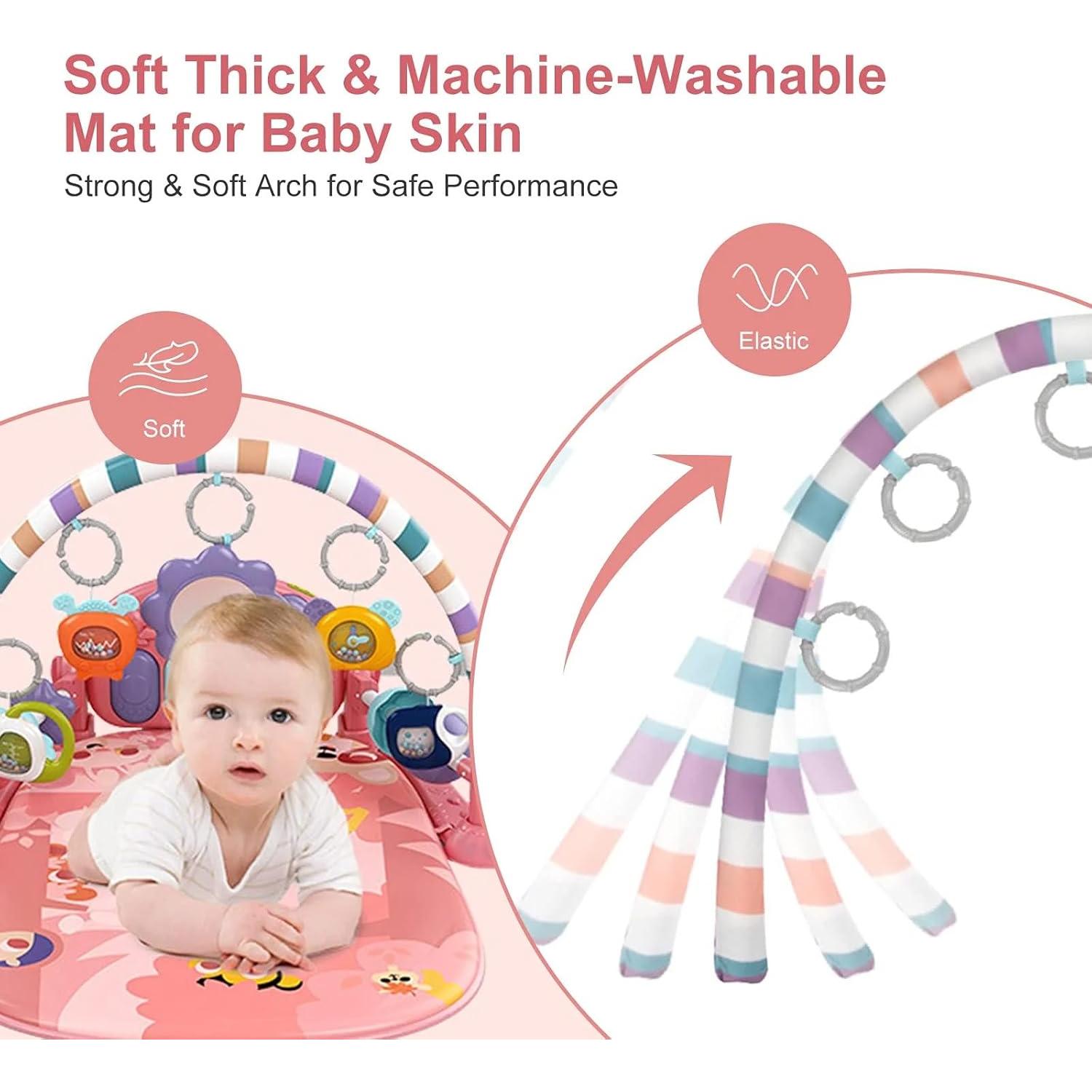 Alfombra de Juego Musical para Bebés GUGUKUKU Rosa 6 en 1