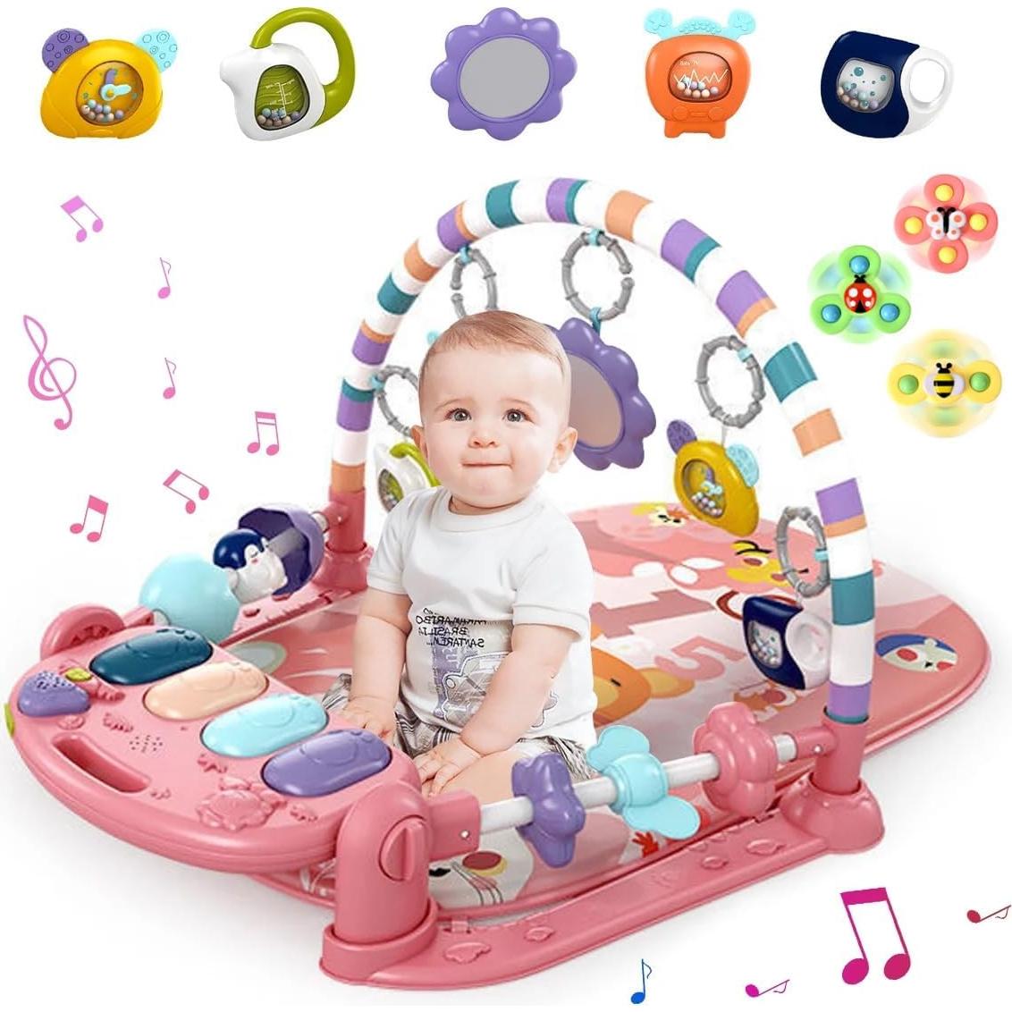 Alfombra de Juego Musical para Bebés GUGUKUKU Rosa 6 en 1