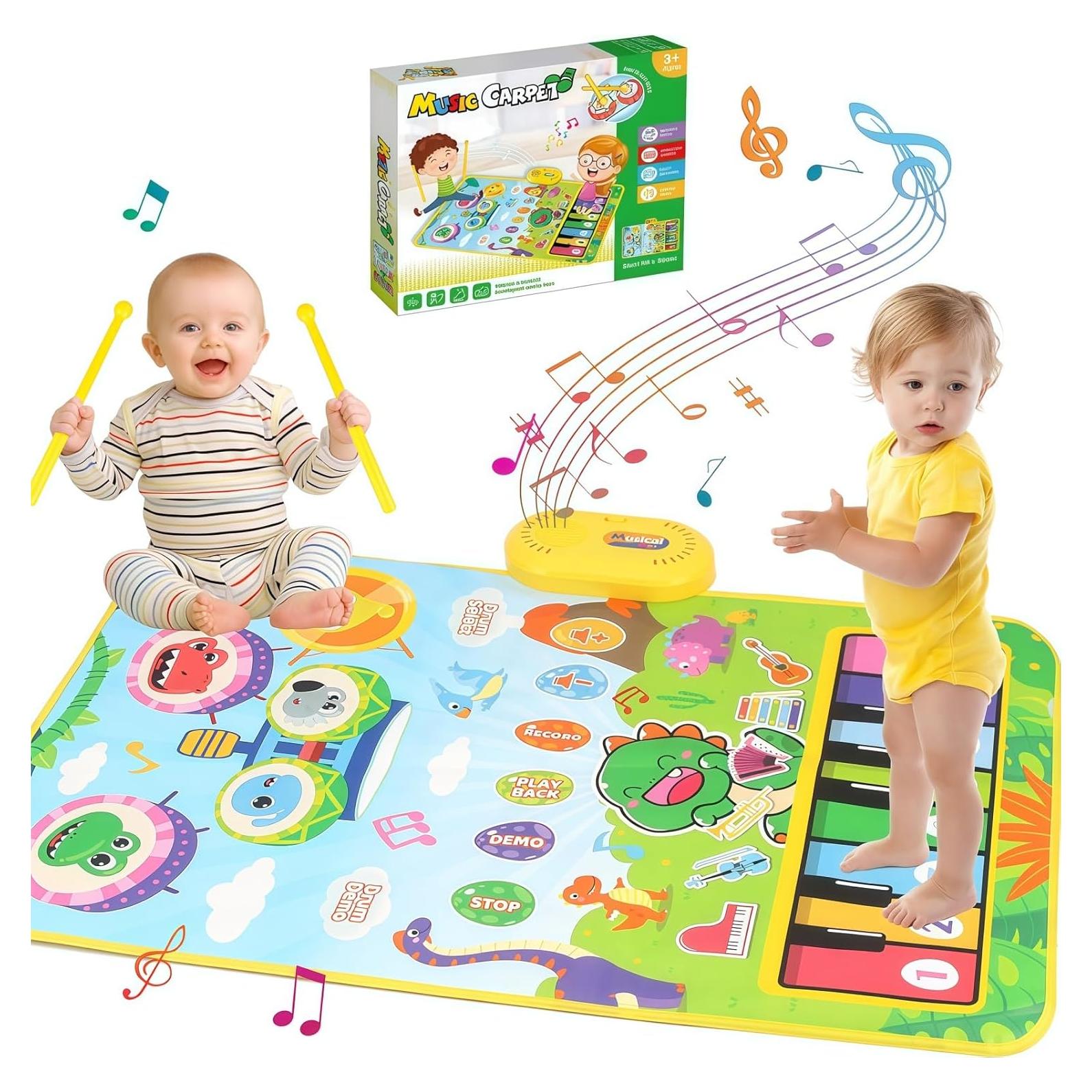 Alfombra Musical Dinosaurio Fuvappil 2 en 1 para Bebés