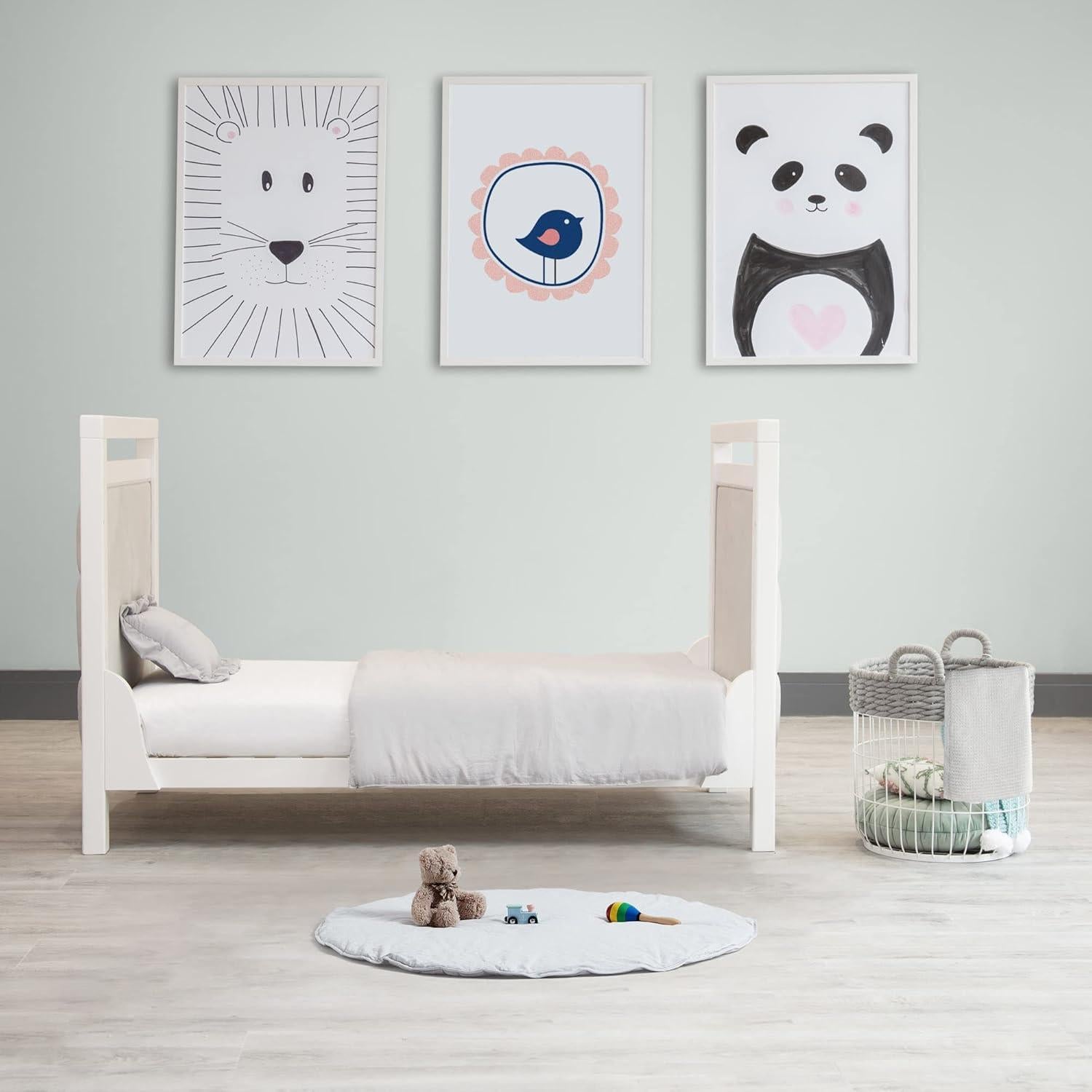 Alfombra de Juego Redonda Byrd & Blume 101.6cm Algodón Orgánico Gris