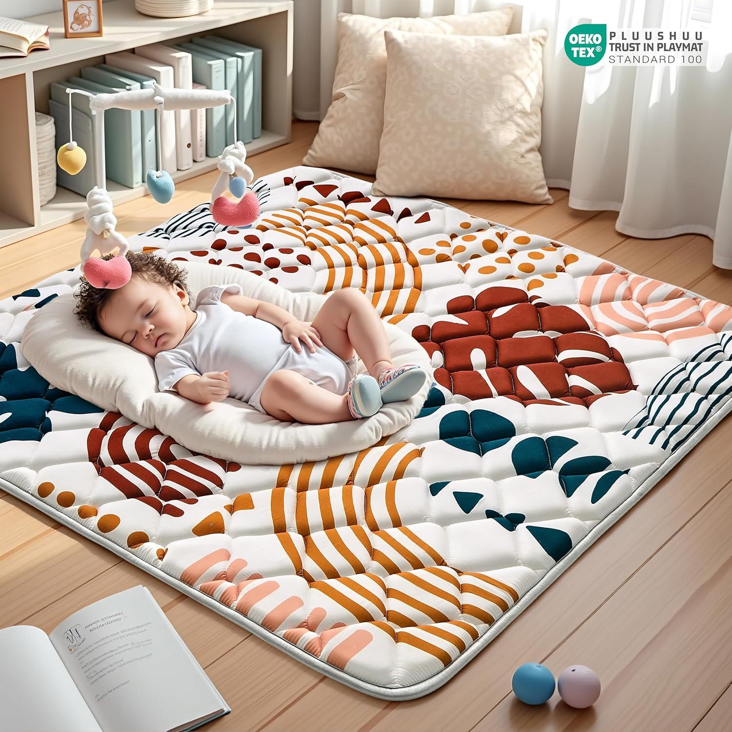 Alfombra de Juego para Bebés PLUUSHUU 127x127 cm Antideslizante