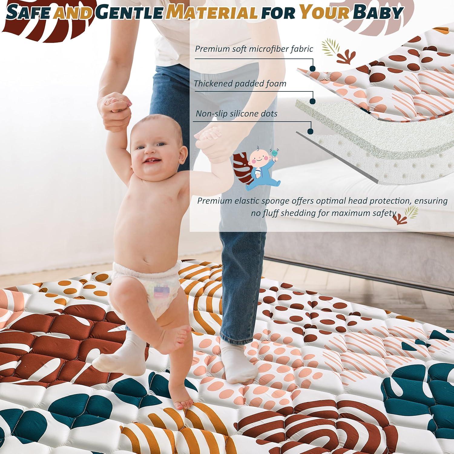 Alfombra de Juego para Bebés PLUUSHUU 127x127 cm Antideslizante