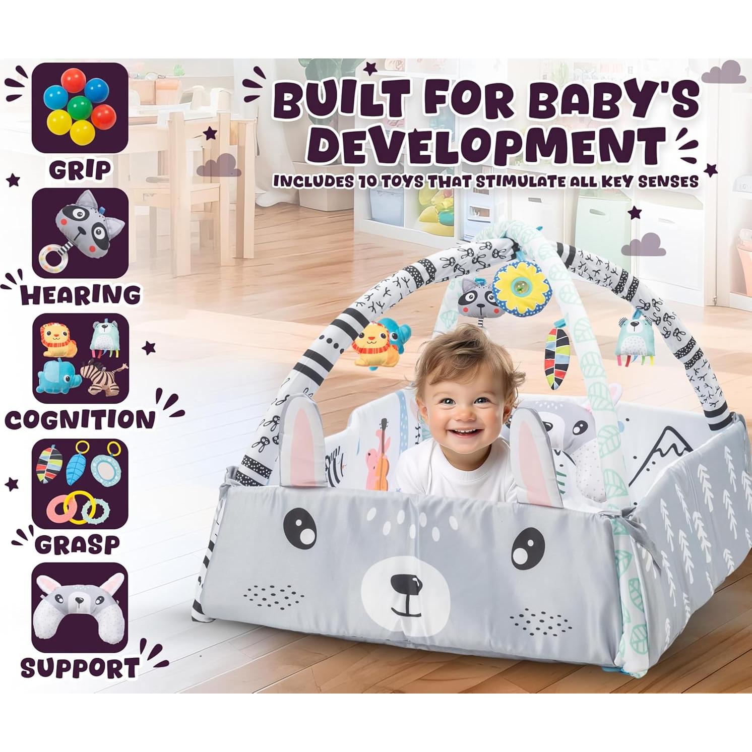 Alfombra de Juego para Bebés Tiempo Boca Abajo - 111x101cm