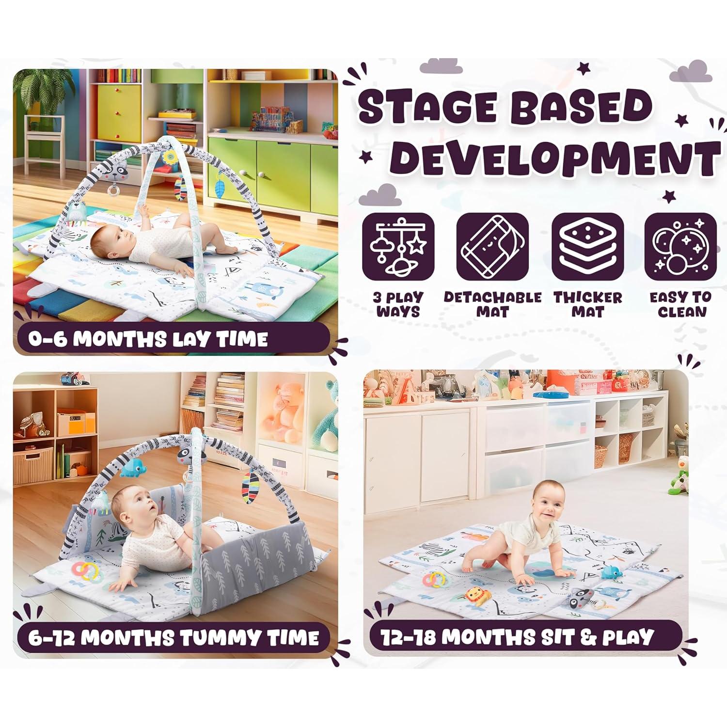 Alfombra de Juego para Bebés Tiempo Boca Abajo - 111x101cm