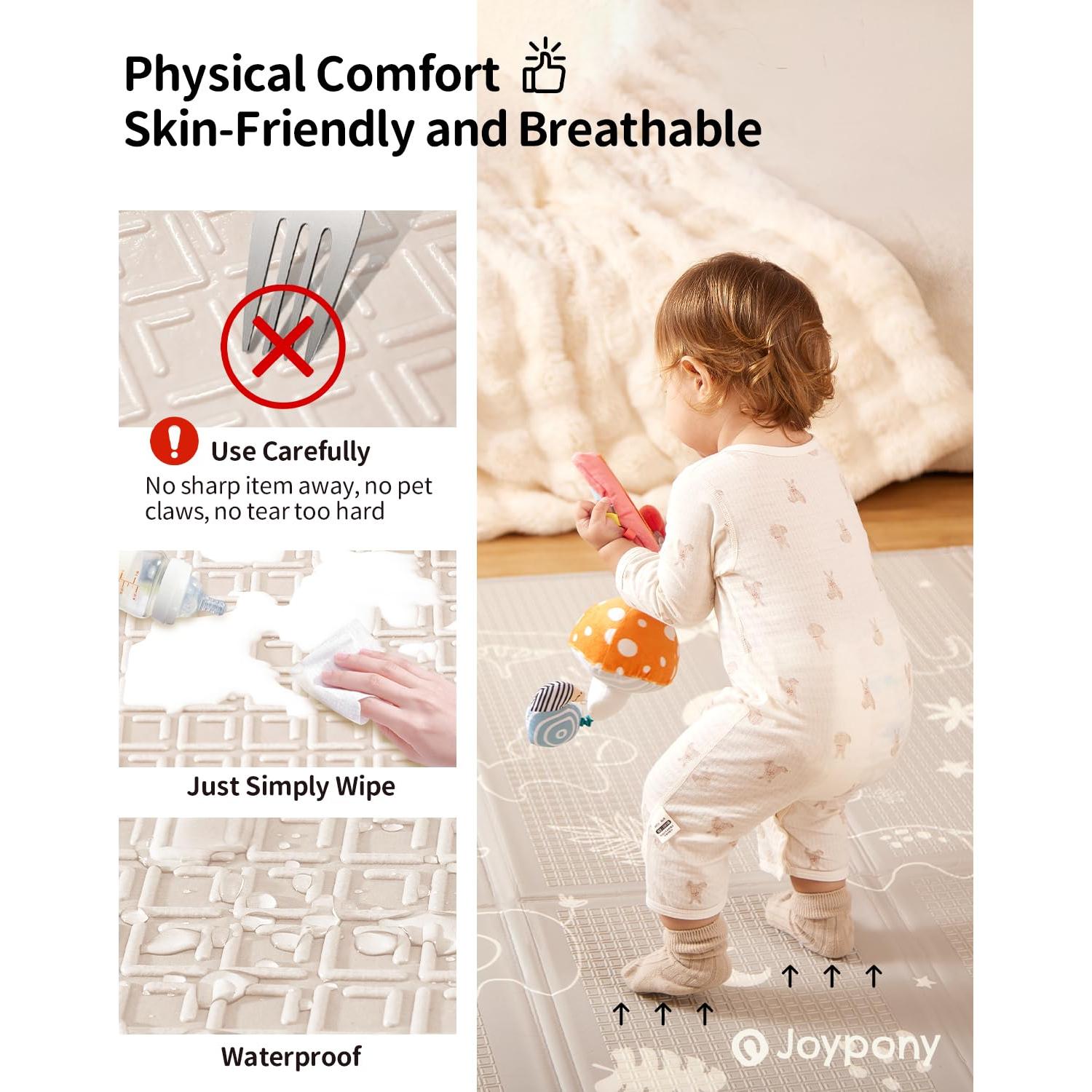 Alfombra de Juego JoyPony 200x180 cm Antideslizante Impermeable