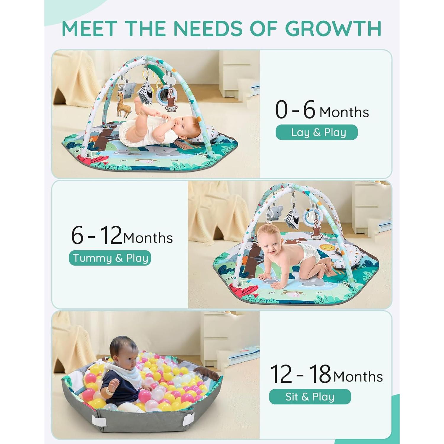 Alfombra de Juego para Bebés Lilian&Gema 108x99 cm 8 en 1