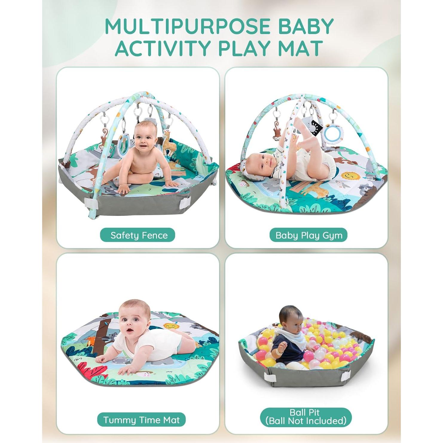 Alfombra de Juego para Bebés Lilian&Gema 108x99 cm 8 en 1