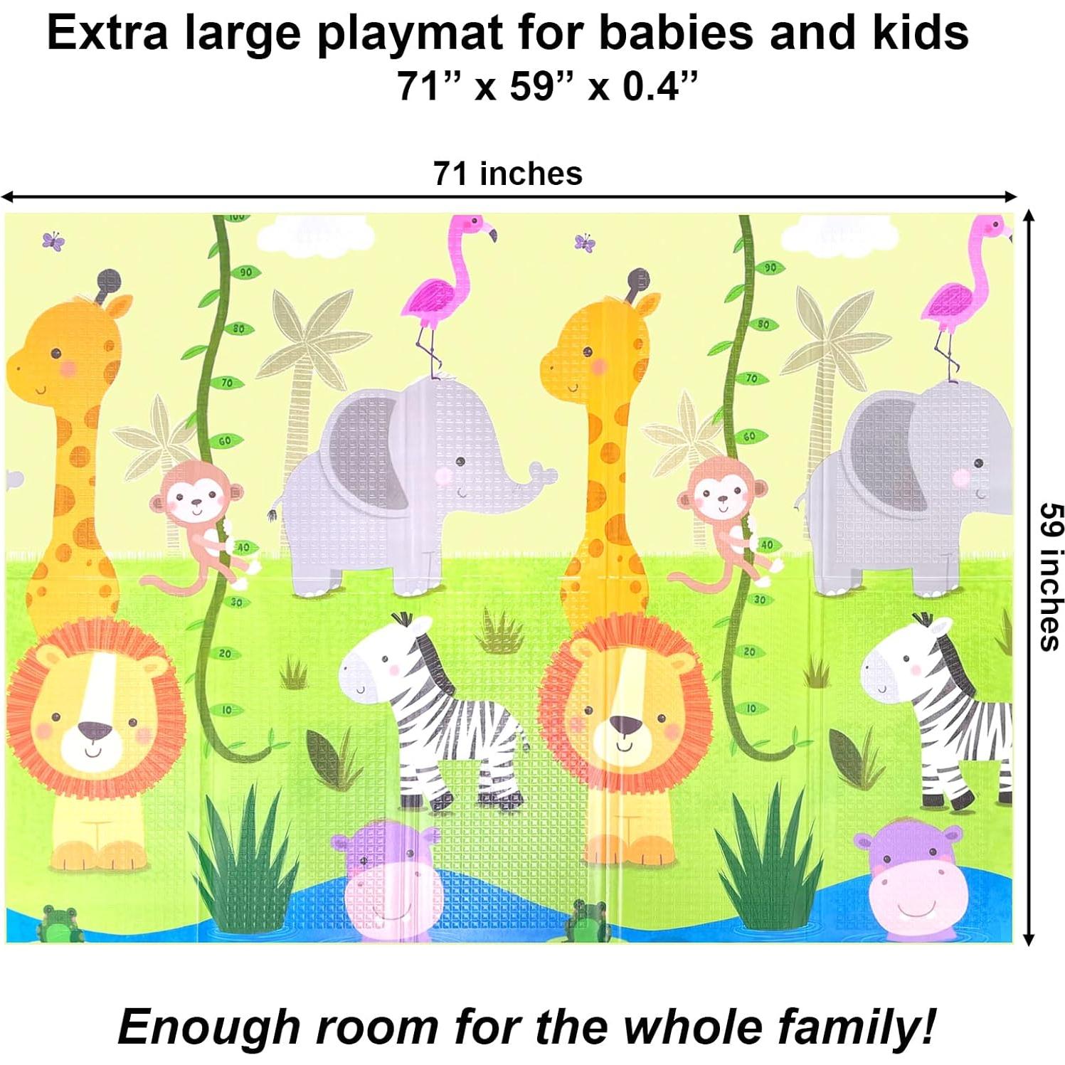 Alfombra de Juego Plegable KidzAdventure 180x150cm Azul Verde