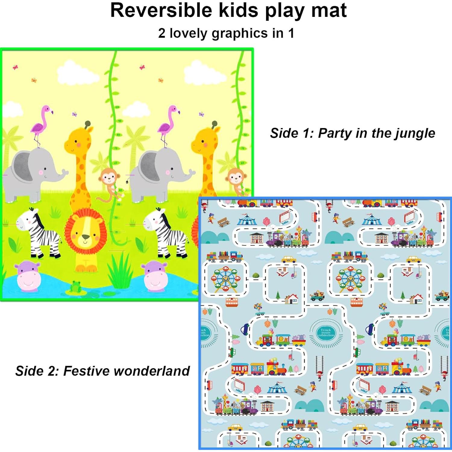 Alfombra de Juego Plegable KidzAdventure 180x150cm Azul Verde