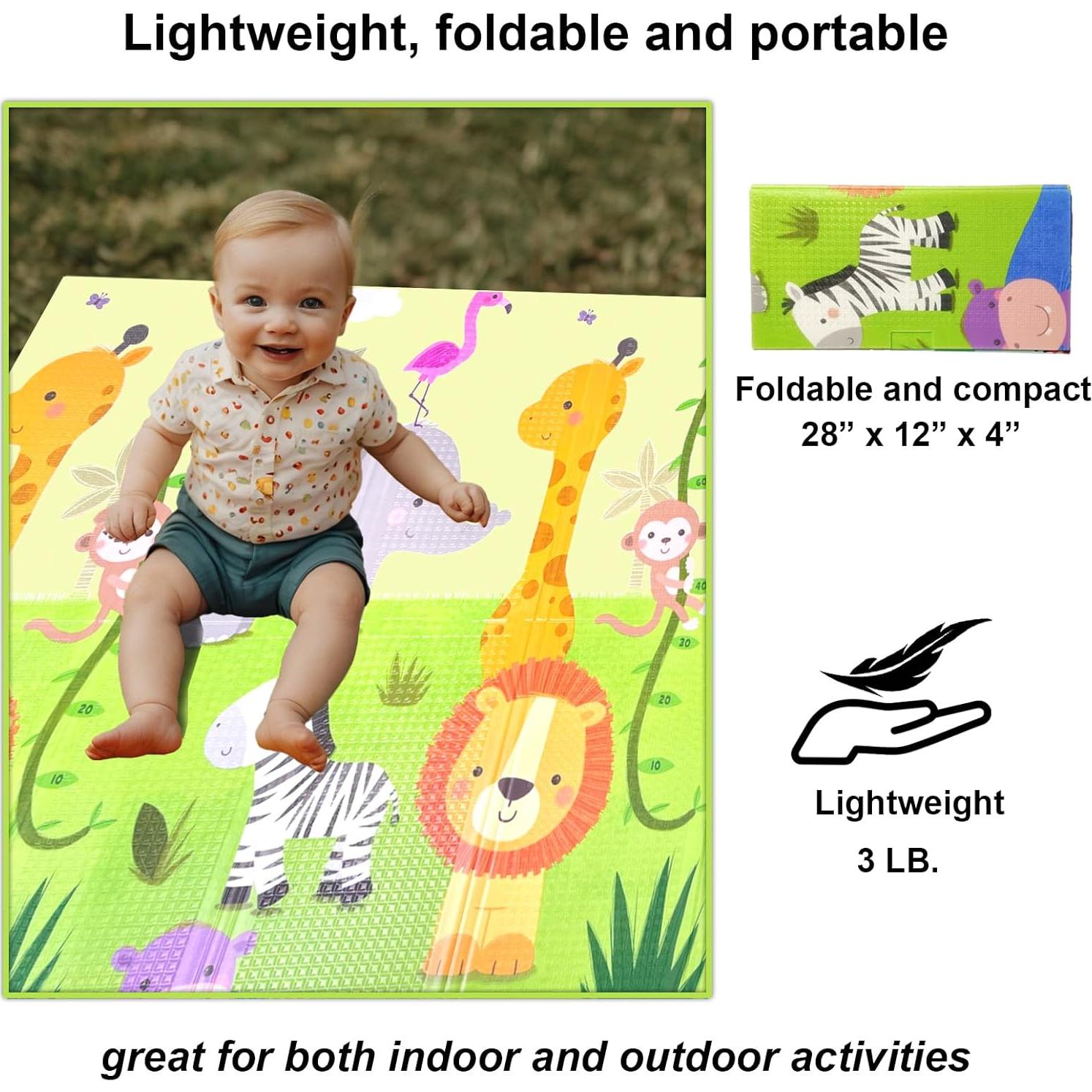 Alfombra de Juego Plegable KidzAdventure 180x150cm Azul Verde