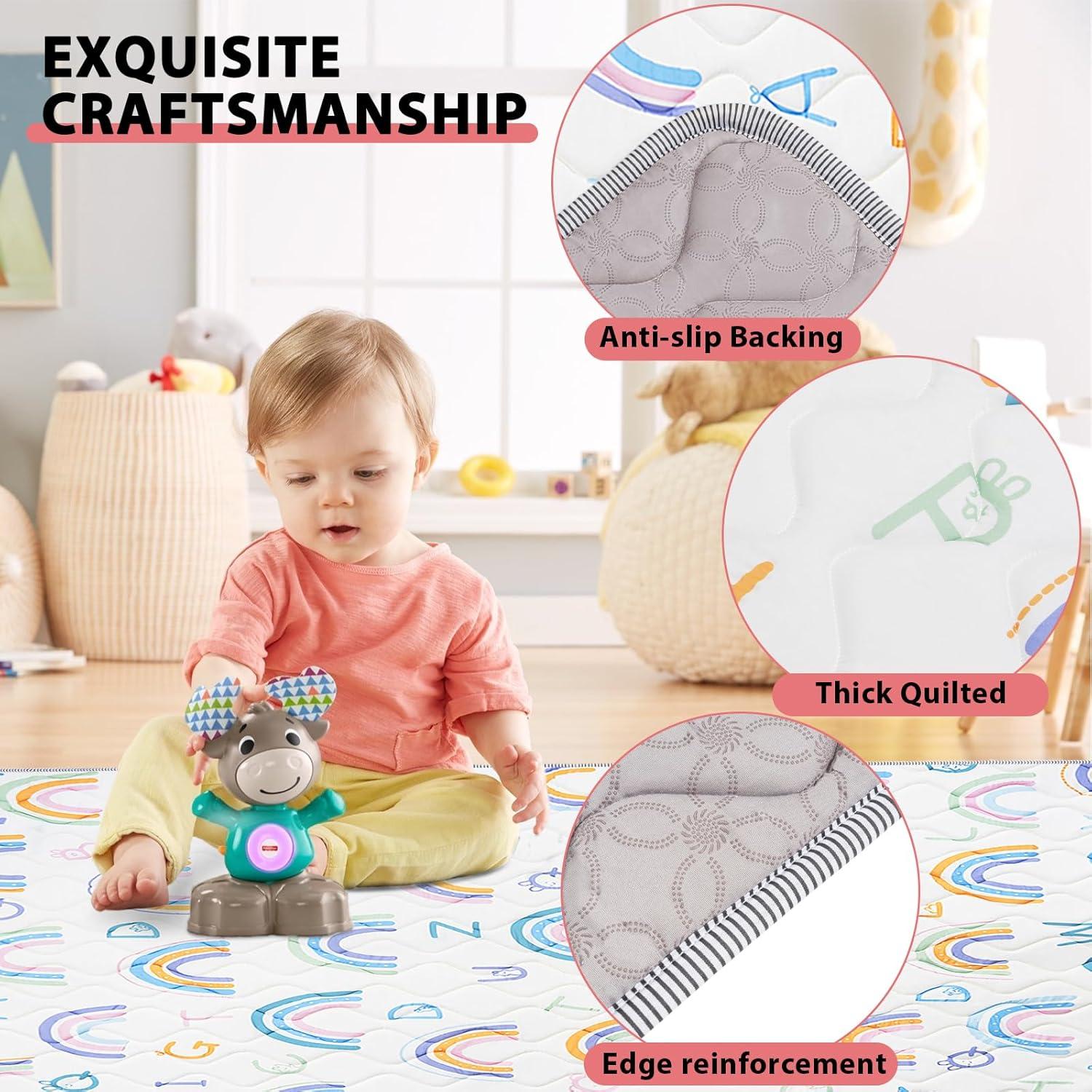 Alfombra de Juego Plegable IBVIVIC 127x127 cm Arcoíris Antideslizante