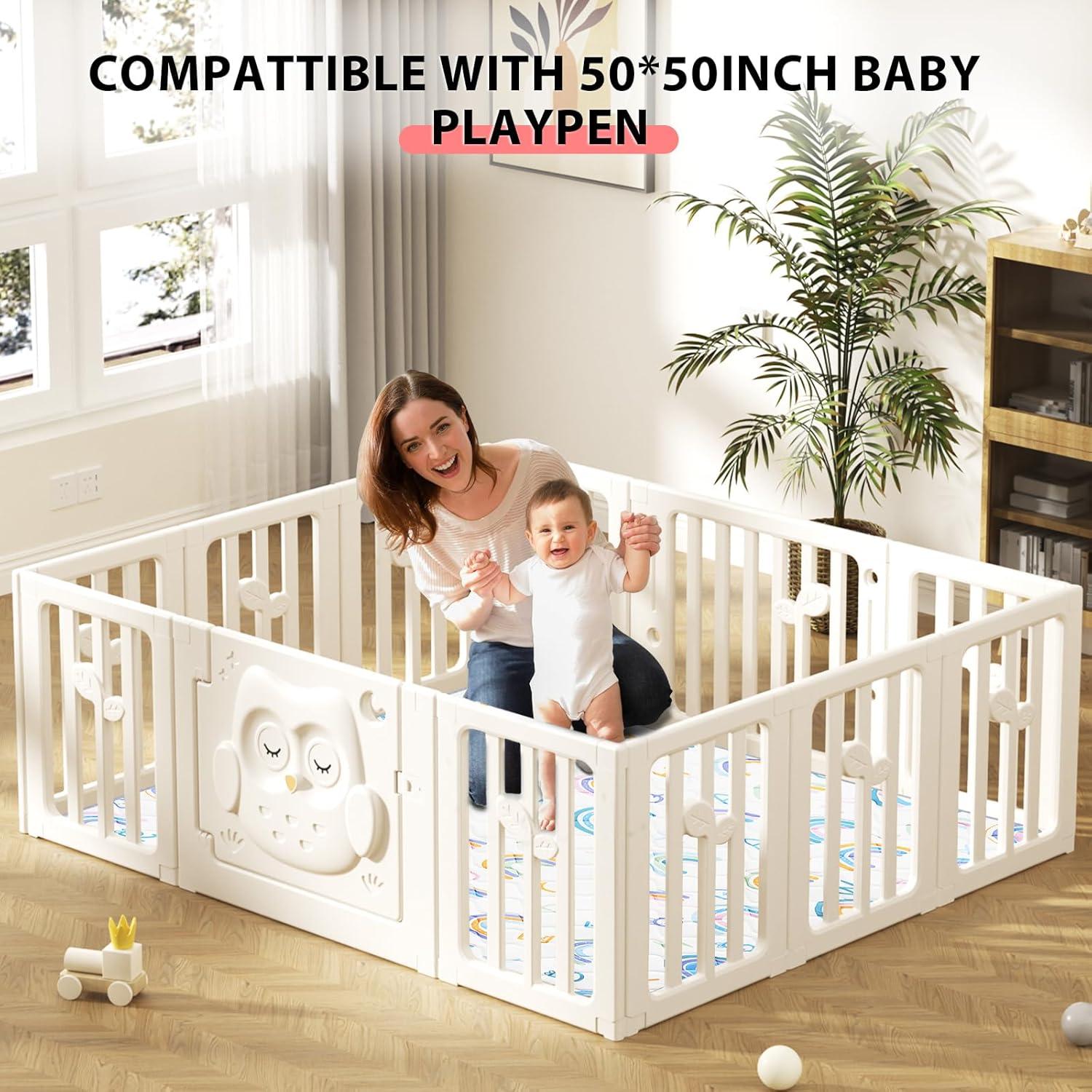 Alfombra de Juego Plegable IBVIVIC 127x127 cm Arcoíris Antideslizante