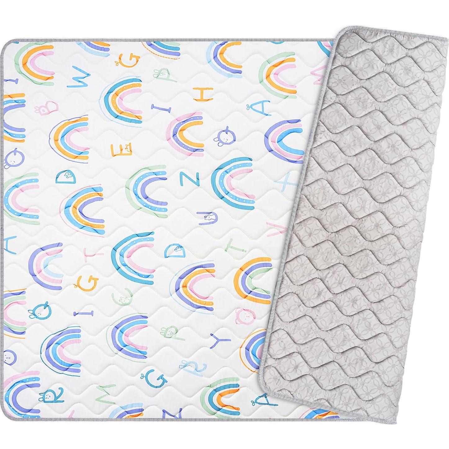 Alfombra de Juego Plegable IBVIVIC 127x127 cm Arcoíris Antideslizante