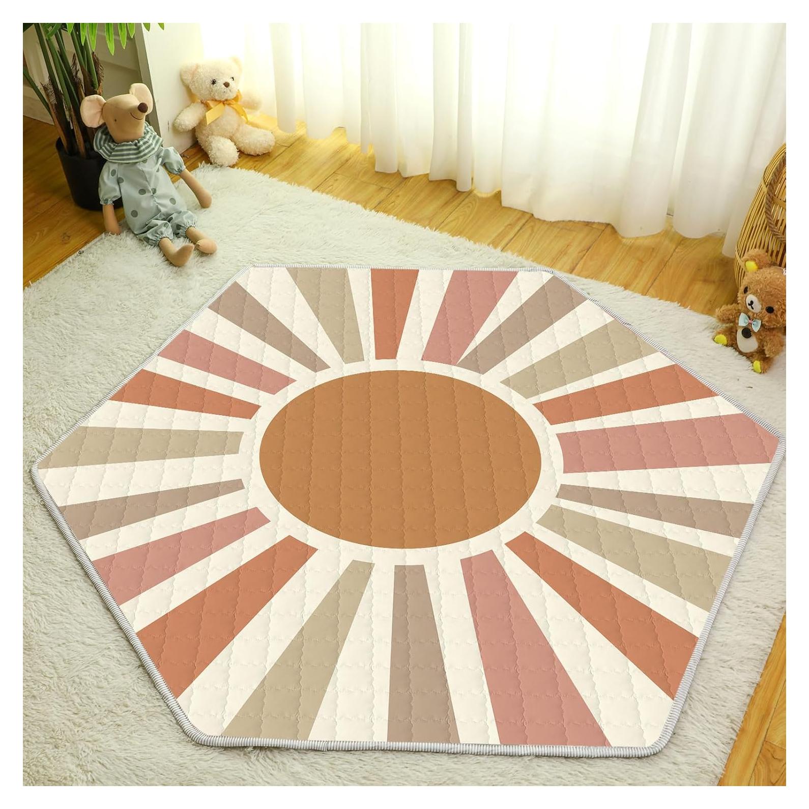 Alfombra de Juego Hexagonal Funtery para Bebés - Elemento Arcoíris